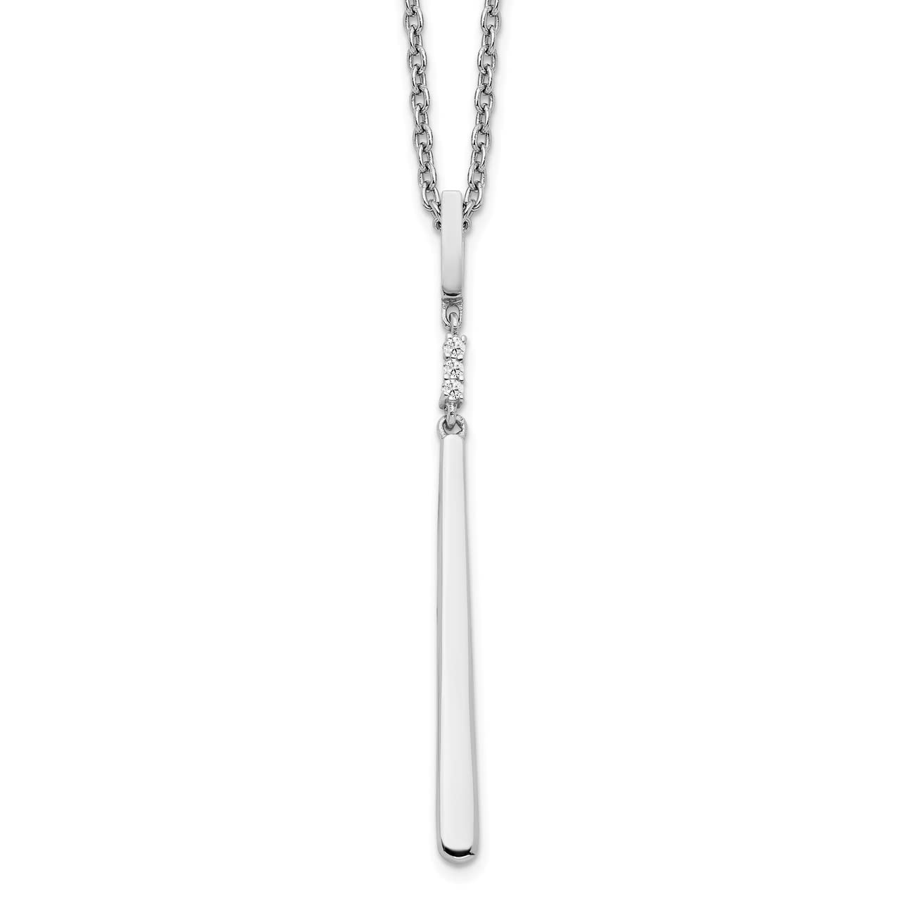 Lex & Lu Sterling Silver White Ice .015ct Diamond Necklace LAL3713 - Elegant Everyday Jewelry for Women, Perfect Gift for Birthday, Anniversary & Valentine's Day