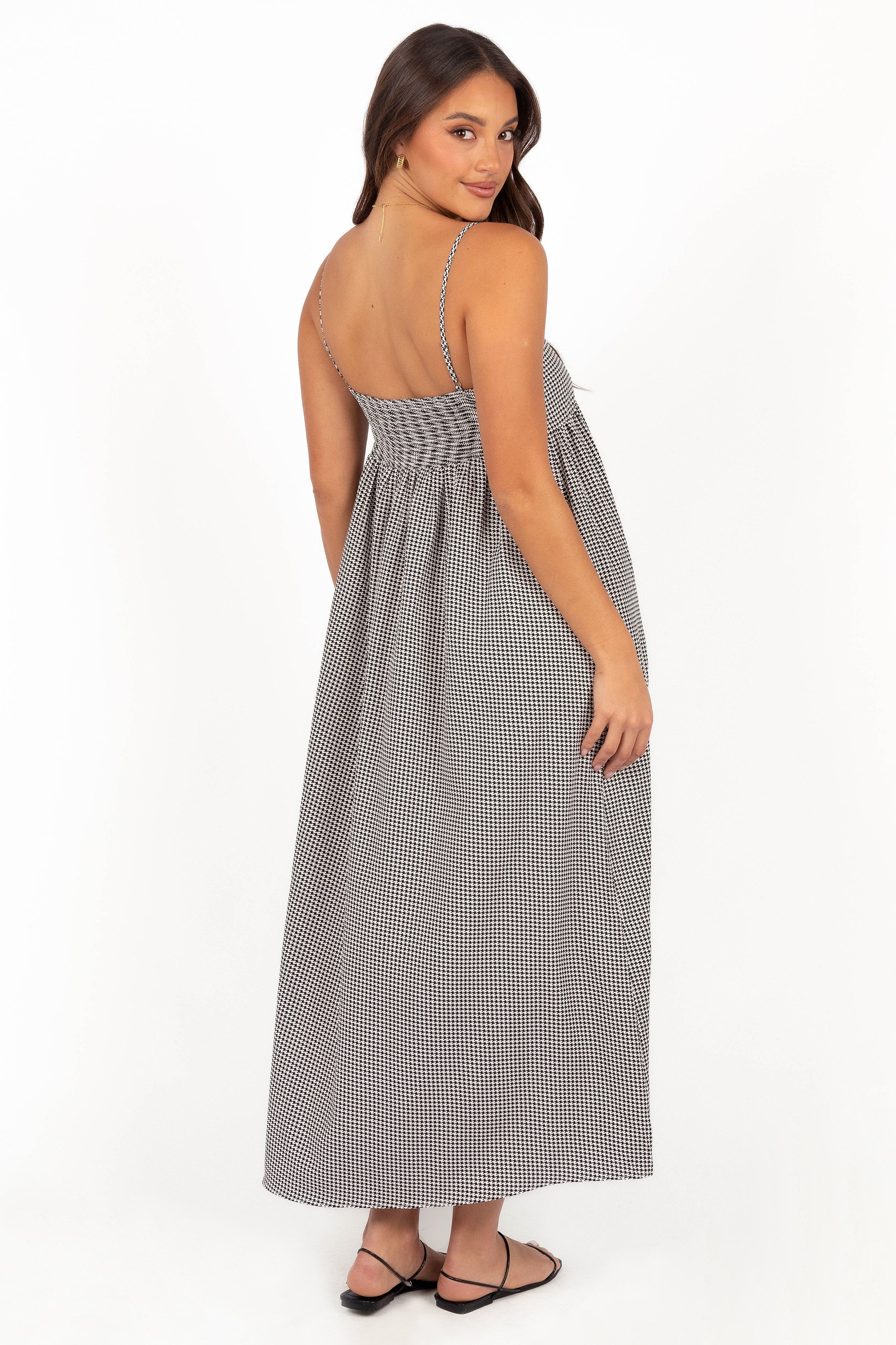 Stylish Andy Maxi Dress in Classic Herringbone Pattern - Perfect for Casual Outings, Beach Vacations & Summer Parties