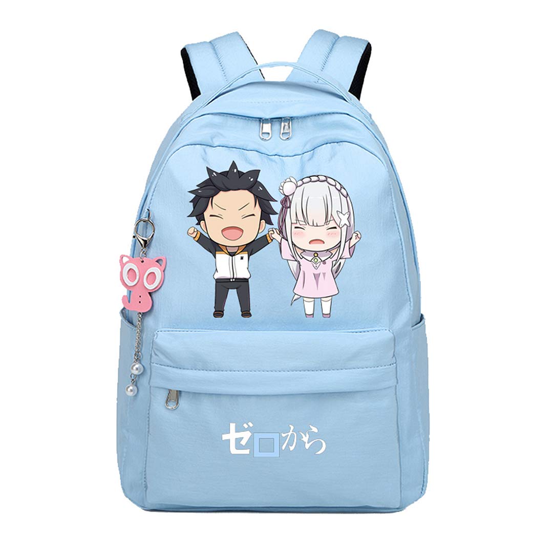 Re:Zero Starting Life in Another World Anime Backpack - Stylish Daypack for School, College, Travel & Cosplay | Lightweight Bookbag for Students & Anime Fans