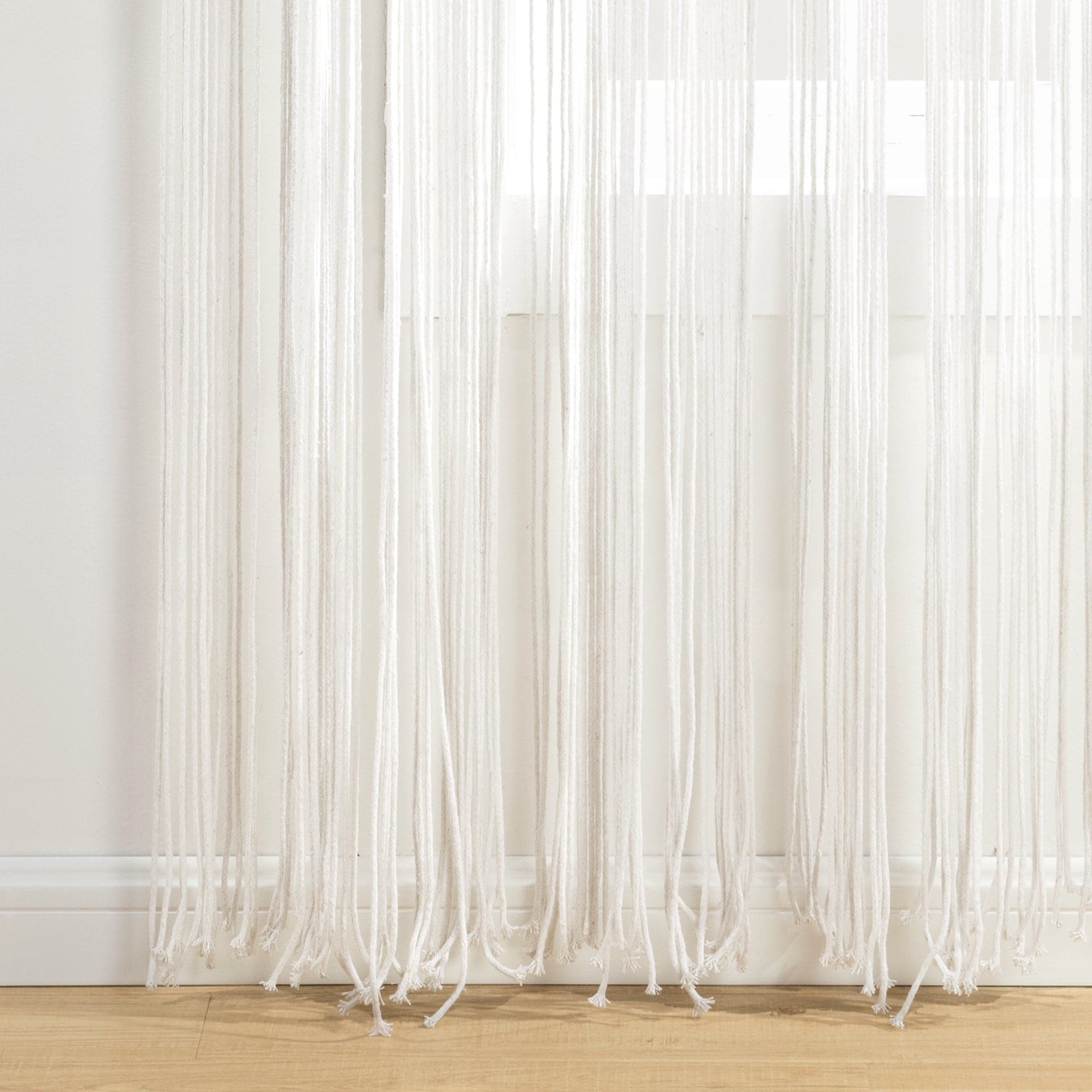 Boho Macrame Tassel Cotton Window Curtains for Living Room, Bedroom - Handmade Bohemian Sheer Drapes with Tassel Trim - Perfect for Home Decor, Nursery & Cozy Spaces
