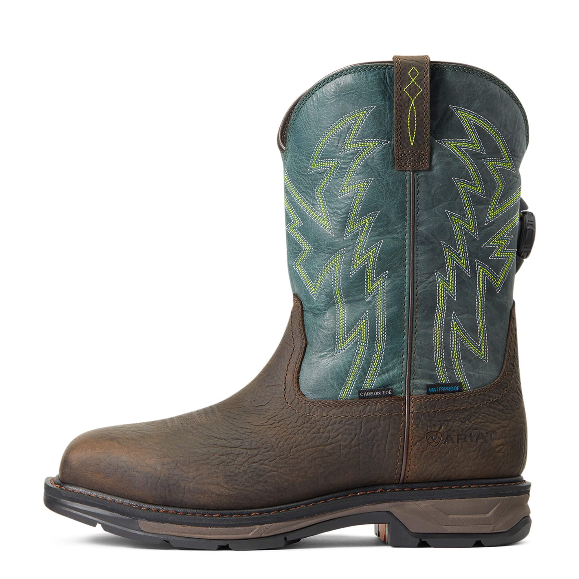 Ariat Men's WorkHog XT BOA Waterproof Carbon Toe Work Boot - Durable Steel Toe Safety Shoes for Construction & Outdoor Work