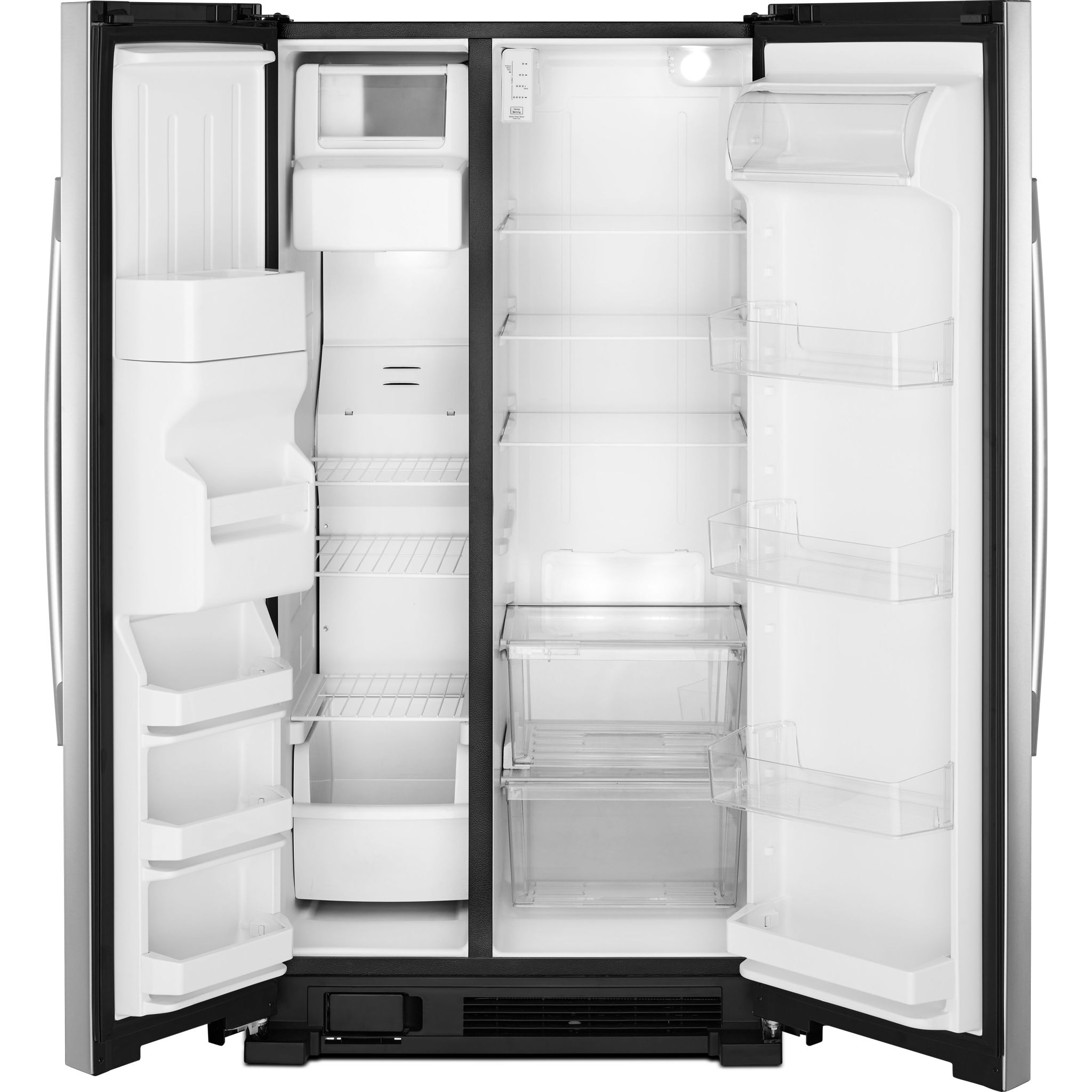 Amana Side by Side Refrigerator (ASI2175GRS) - 25.5 Cu. Ft. Stainless Steel French Door Fridge with Ice Maker & Water Dispenser - Perfect for Large Families & Open Kitchen Designs