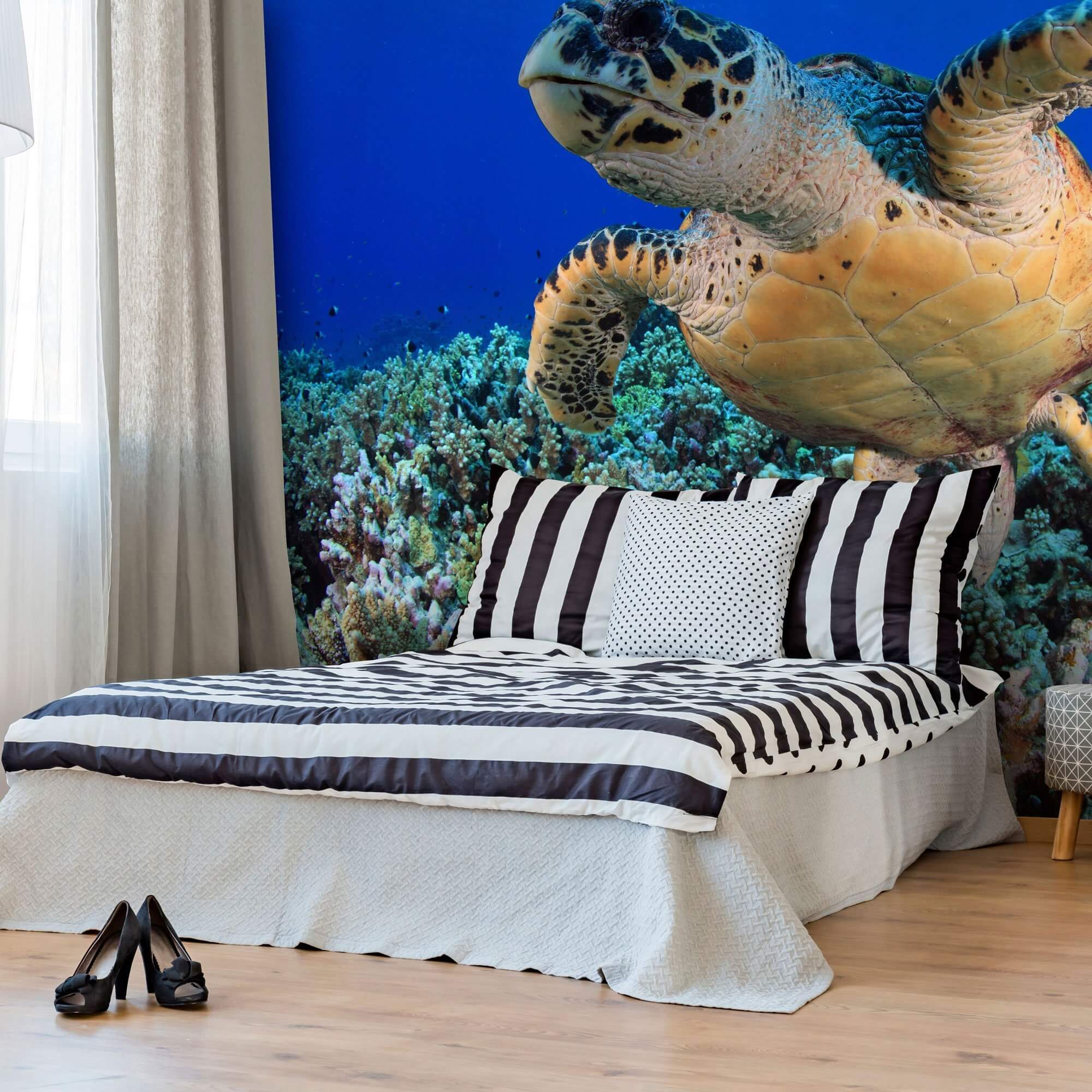 Blue Turtle Peel and Stick Removable Wall Mural 0707 - Self-Adhesive Wall Decal for Kids Room, Nursery, Playroom & Home Decor - Easy to Apply & Remove