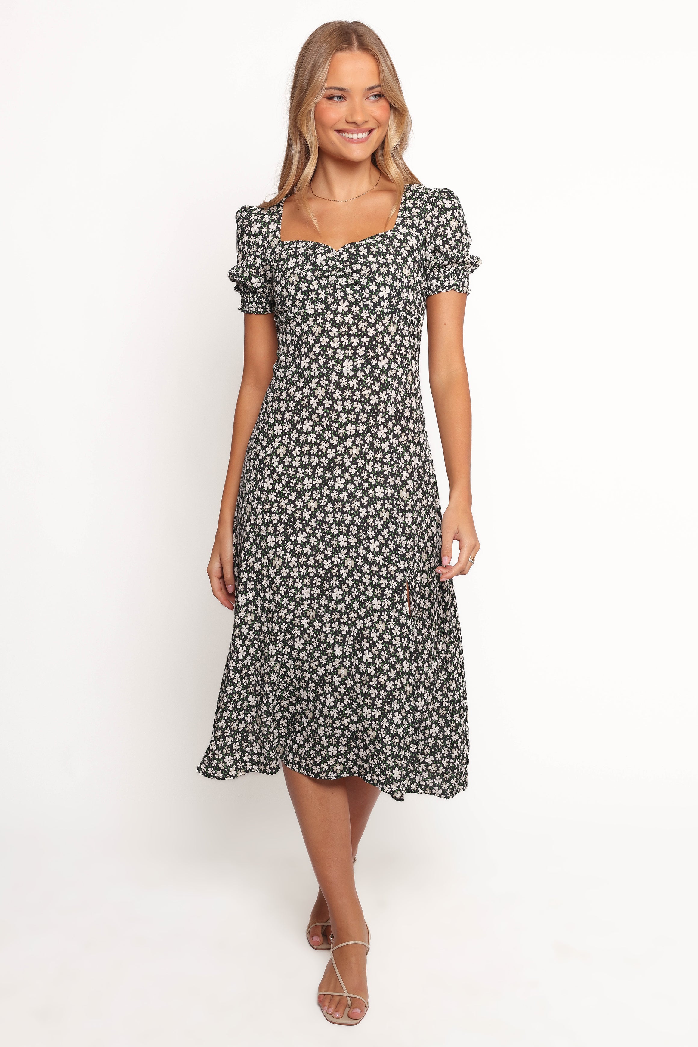 Franklin Floral Print Dress for Women - Elegant Black Floral Summer Dress for Casual Wear, Parties & Date Nights
