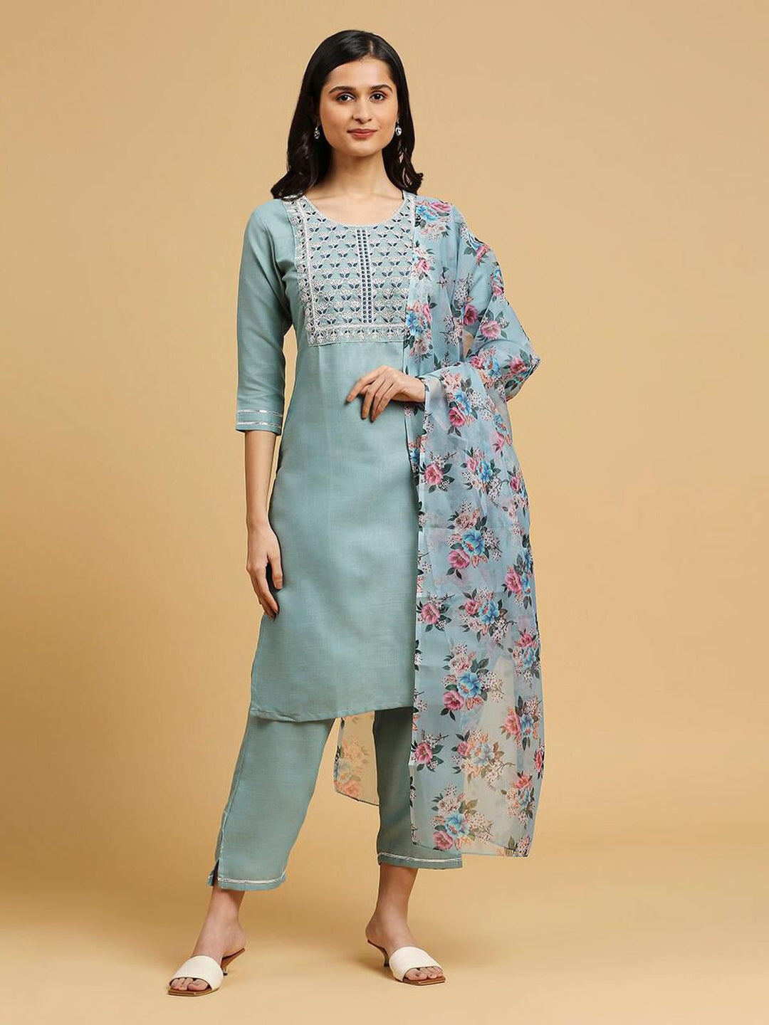 Trendy Aqua Blue Designer Pant Suit with Elegant Embroidery - Perfect for Weddings, Parties & Special Occasions