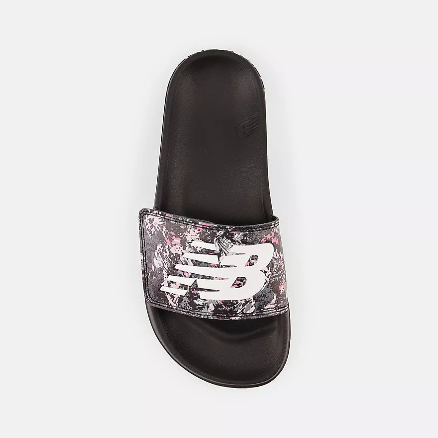 New Balance 200 Adjustable Slides for Men & Women - Black/White/Light Raspberry - Comfortable Summer Sandals for Walking, Beach & Poolside Relaxation
