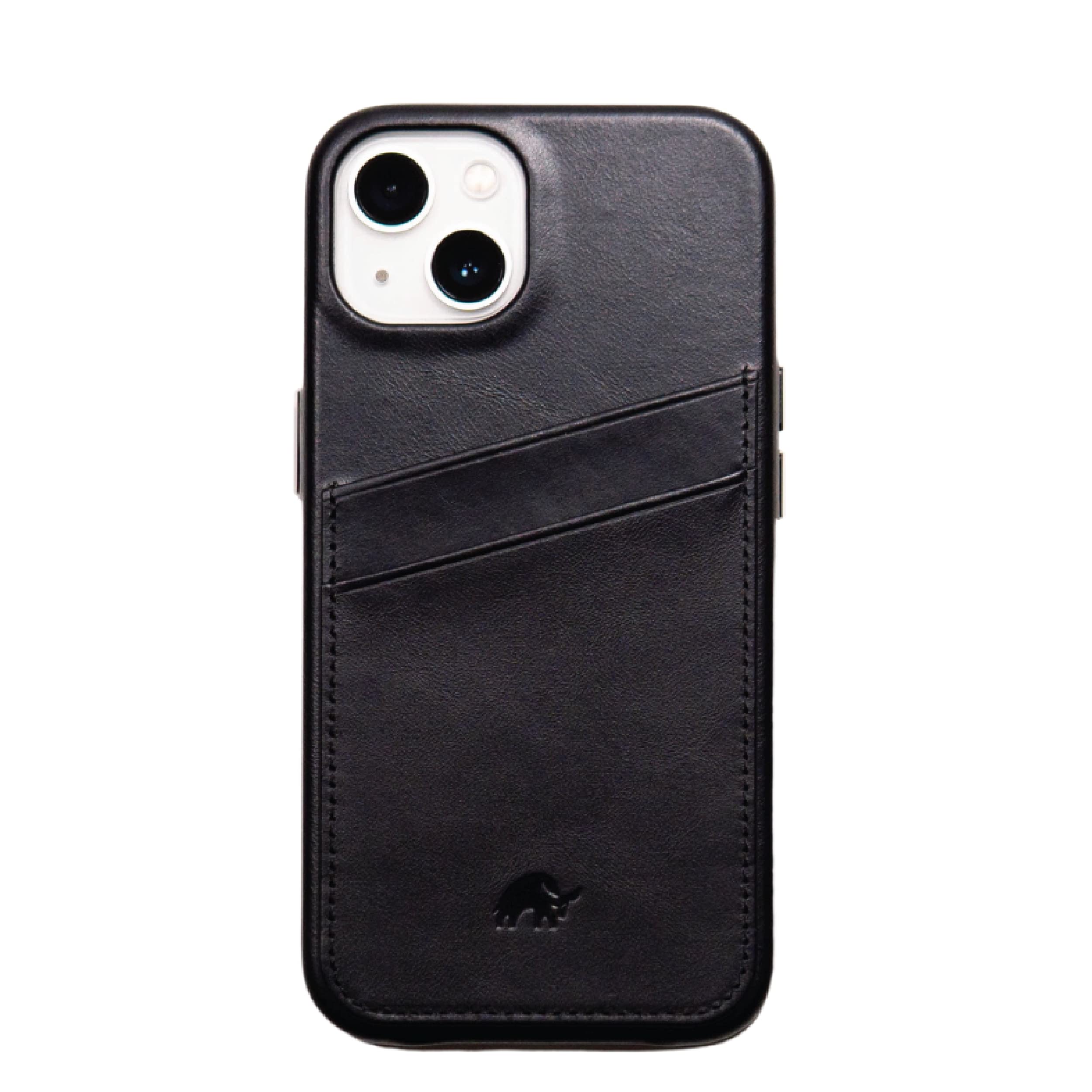 Premium Leather iPhone 13 Case - Bullstrap Black Edition Portfolio Phone Cover for Apple iPhone 13 | Durable Protection for Work, Travel & Everyday Use