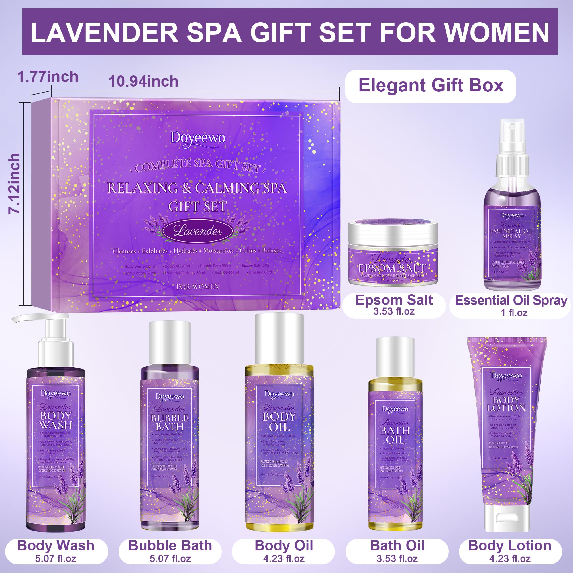 Relaxing Spa Self Care Gift Set for Women - Stress Relief Birthday, Anniversary, Valentine's Day, Mother's Day & Christmas Present for Her, Wife, Mom, Sister, Best Friend - Perfect for Home Spa Nights, Pampering Sessions & Self-Care Routines
