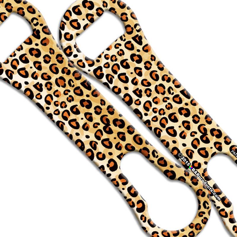 Cheetah Print V Rod® Bottle Openers - 12 Pack Bulk Stainless Steel Beer Opener Keychain for Bars, Parties, Camping & Gifts - Unique Animal Print Design