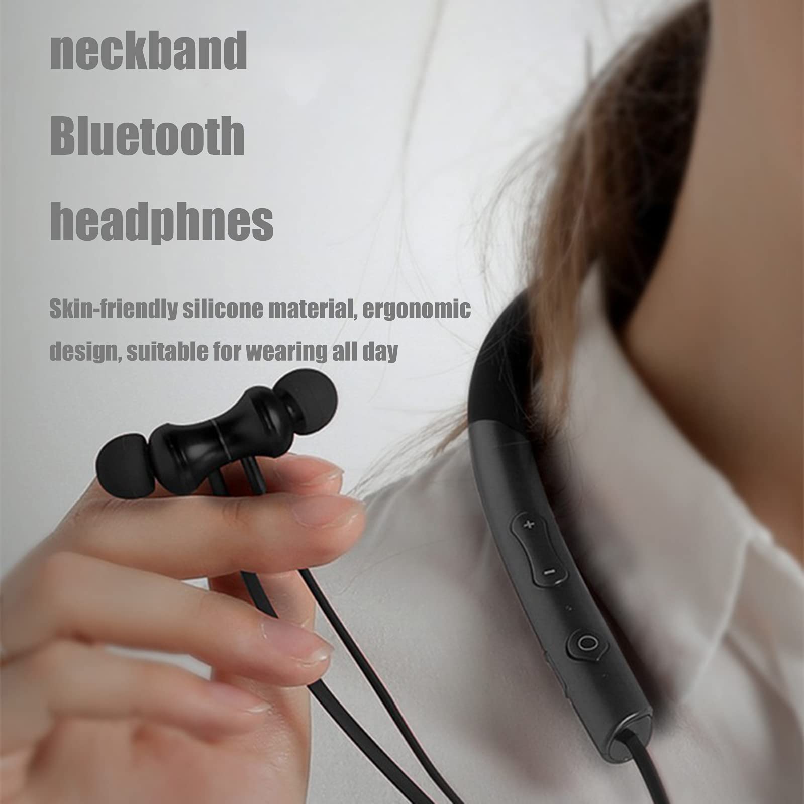 Wireless Bluetooth Headphones with Mic - Noise Cancelling Neckband Earbuds, 400H Playtime for Running, Gym, Workout & Music | Perfect for Sports, Travel & Office Use