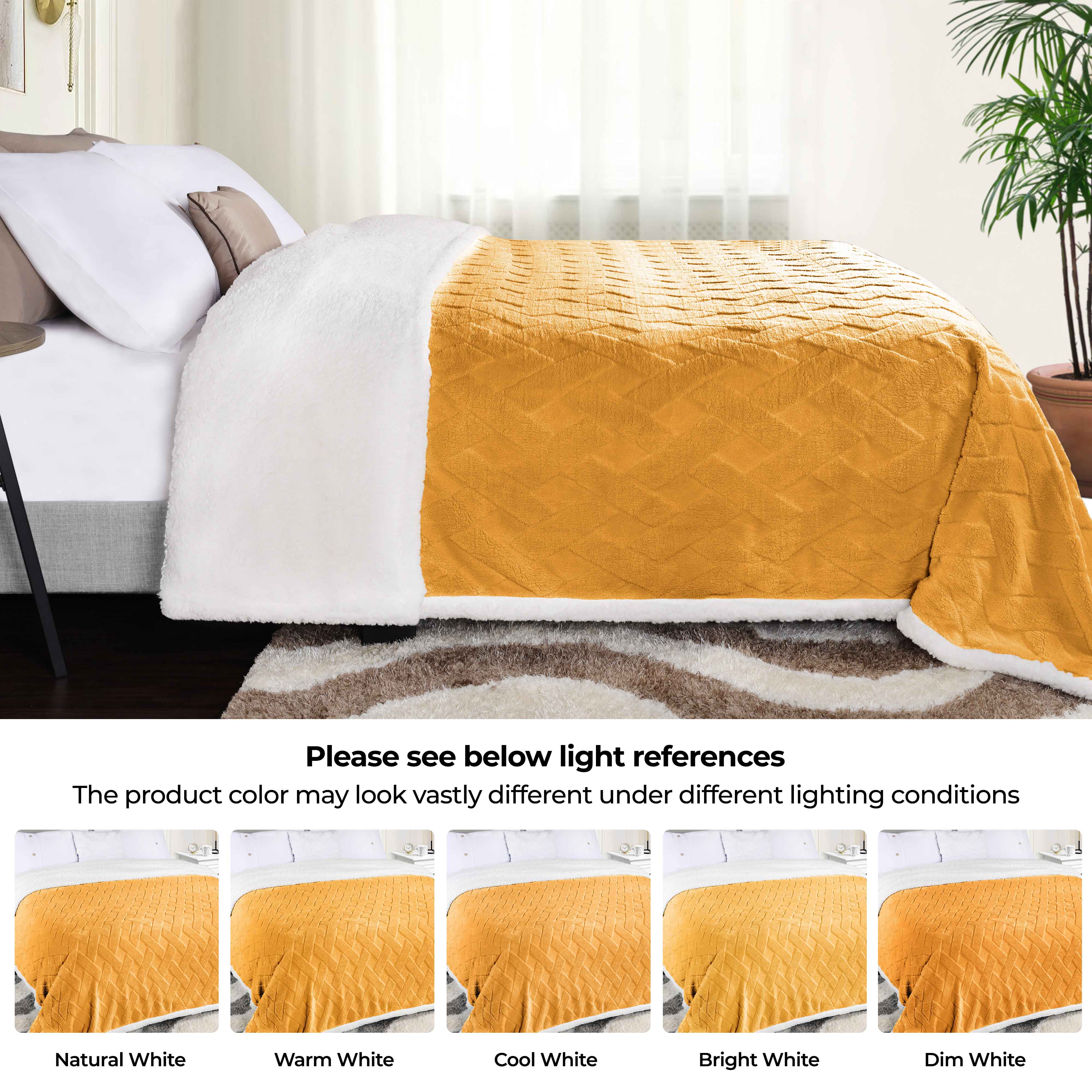 Nuuk Reversible Jacquard Lattice Plush Sherpa Fleece Blanket - Ultra Soft & Warm Winter Throw for Couch, Bed & Travel - Cozy Home Decor Gift for Christmas & Cold Weather