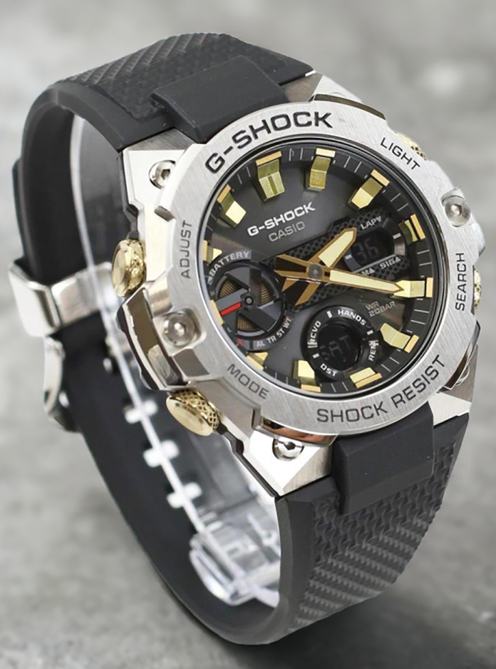 CASIO G-Shock GST-B400CX-1AJR Tough Solar G-Steel Watch - Shock Resistant, Solar Powered, Stainless Steel Band - Perfect for Outdoor Sports, Hiking & Military Use
