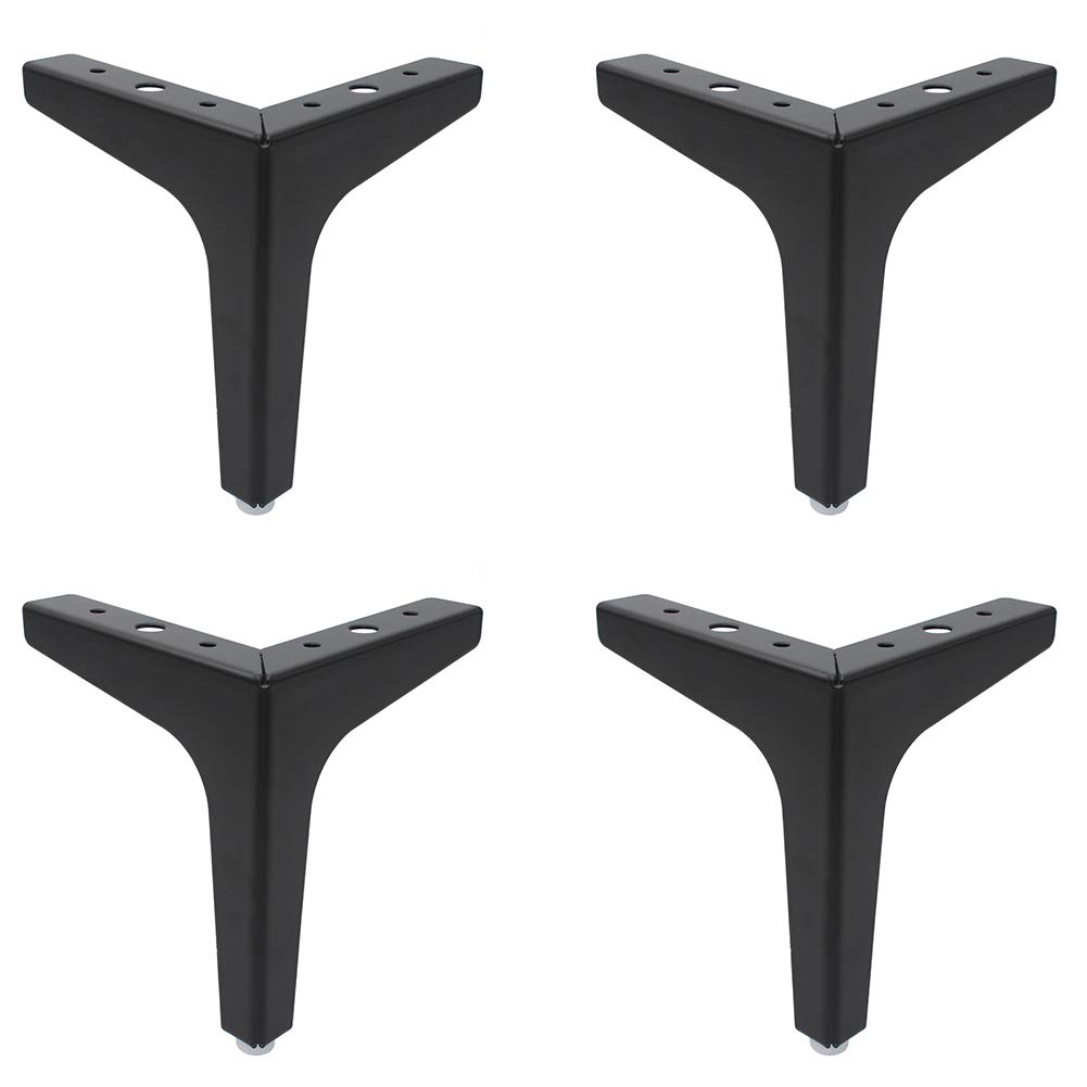 Black Metal Furniture Legs for TV Cabinet & Coffee Table - 4 Pack Replacement Legs | Durable & Stylish Support for Home & Office Furniture