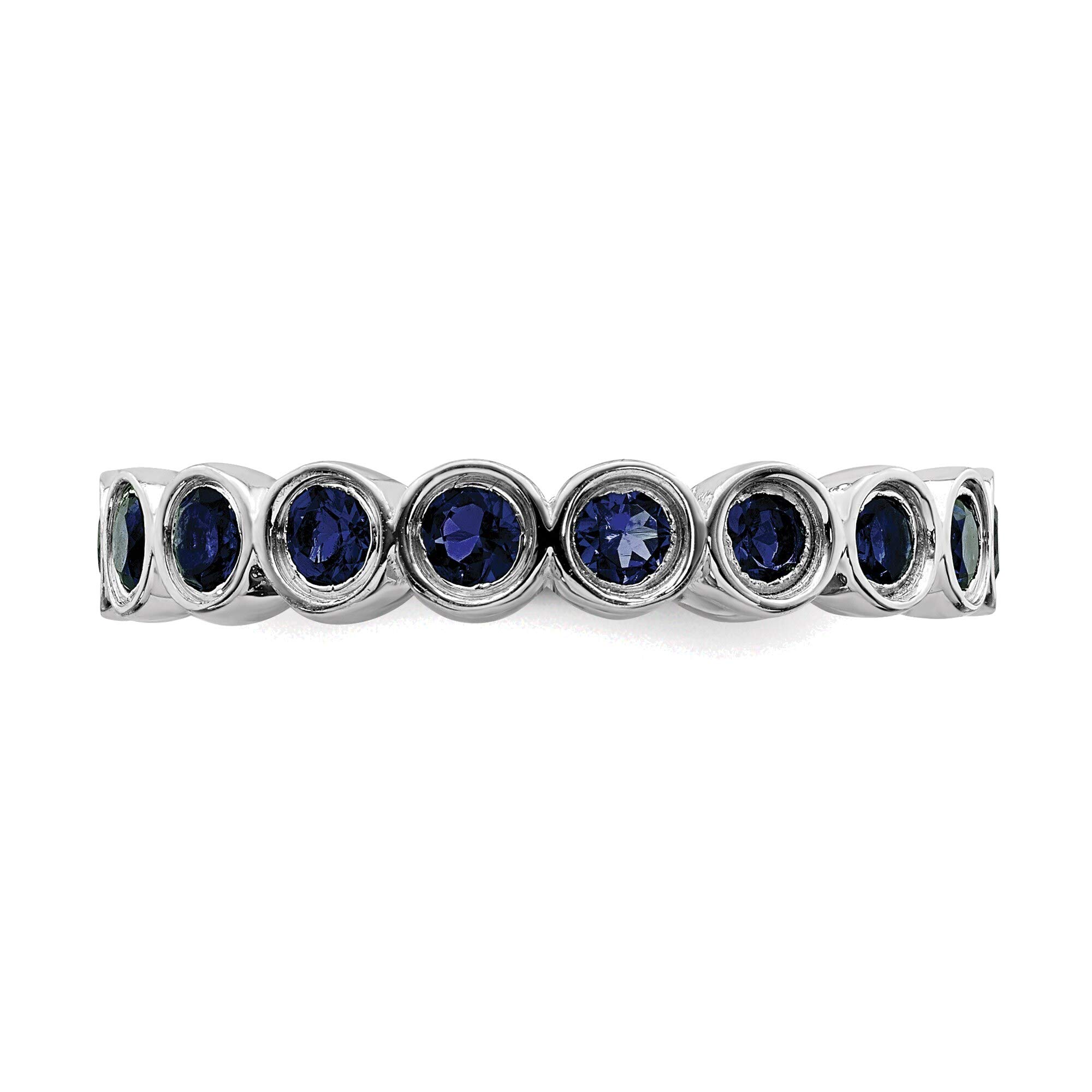 Bonyak Sterling Silver Stackable Sapphire Ring Size 7 - Elegant Dainty Jewelry for Women, Perfect for Everyday Wear, Gift Giving & Special Occasions