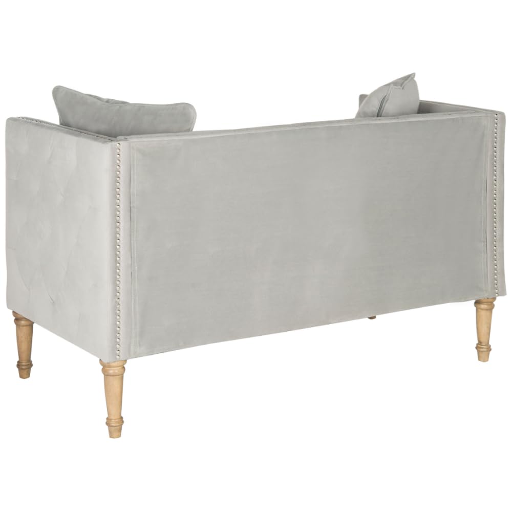 Safavieh Sarah Grey & Espresso Sette 3-Piece Living Room Furniture Set - Modern Sofa, Loveseat & Chair for Home Decor | Perfect for Apartments, Living Rooms & Office Spaces