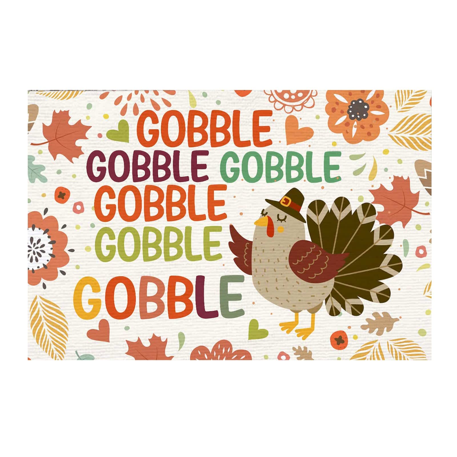 Pacoco Indoor Thanksgiving Decorative Door Mat - Non-Slip Welcome Floor Mat for Bathroom, Living Room, Entryway | Holiday Home Decor & Seasonal Gift Idea
