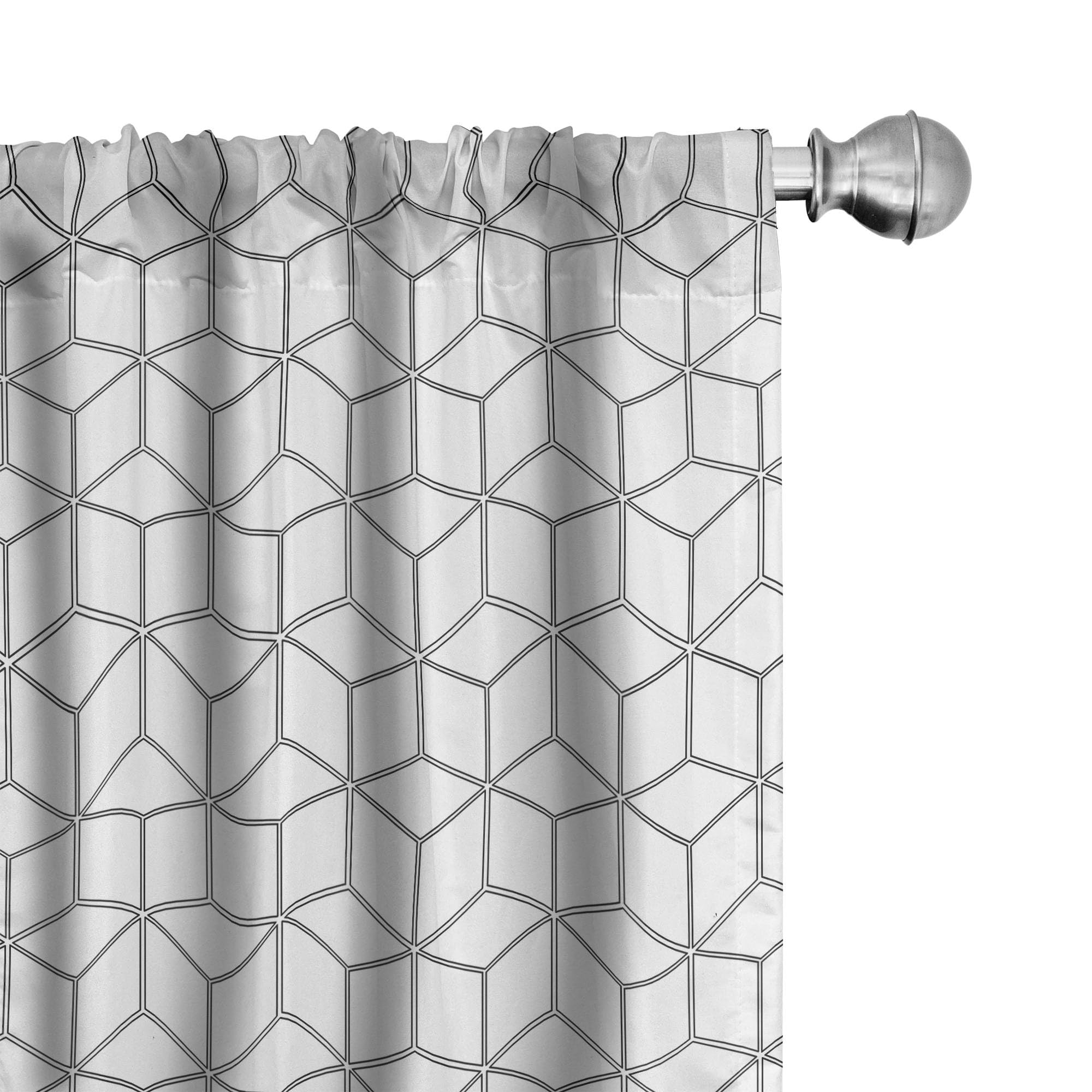 Ambesonne Abstract Curtains - Minimalist Cubes Geometric Square Pattern, Modern Graphic Window Treatments, 2 Panel Set for Living Room & Bedroom Decor, 56 x 95 Inches, Black & White - Perfect for Boho, Contemporary & Minimalist Home Styles