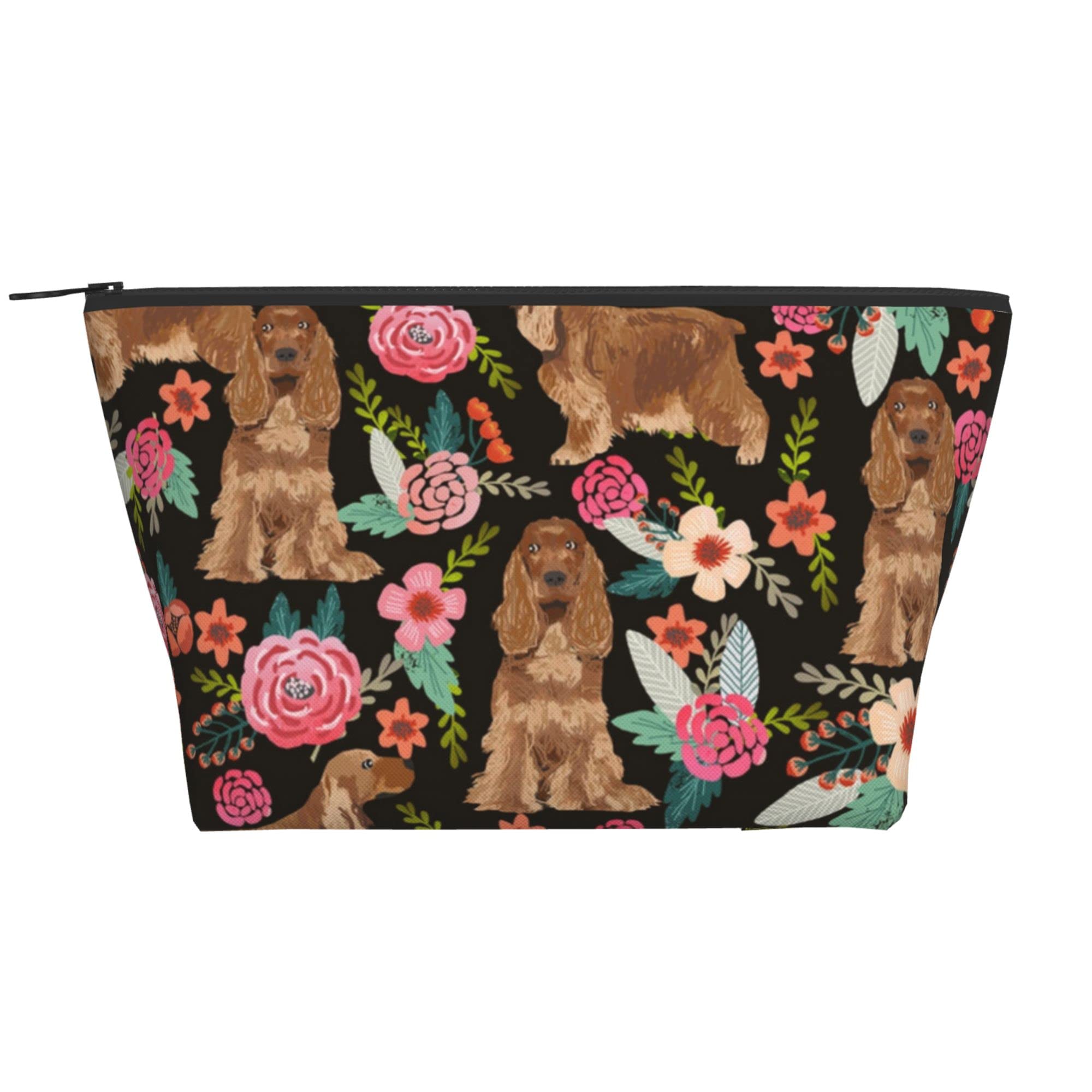 Waterproof Cosmetic Bag for Women & Girls - Travel Makeup Pouch with Zipper, Cocker Spaniel Design, Toiletry Organizer, Oxford Cloth Storage Case | Perfect for Travel, Gym, Daily Use & Gift Giving