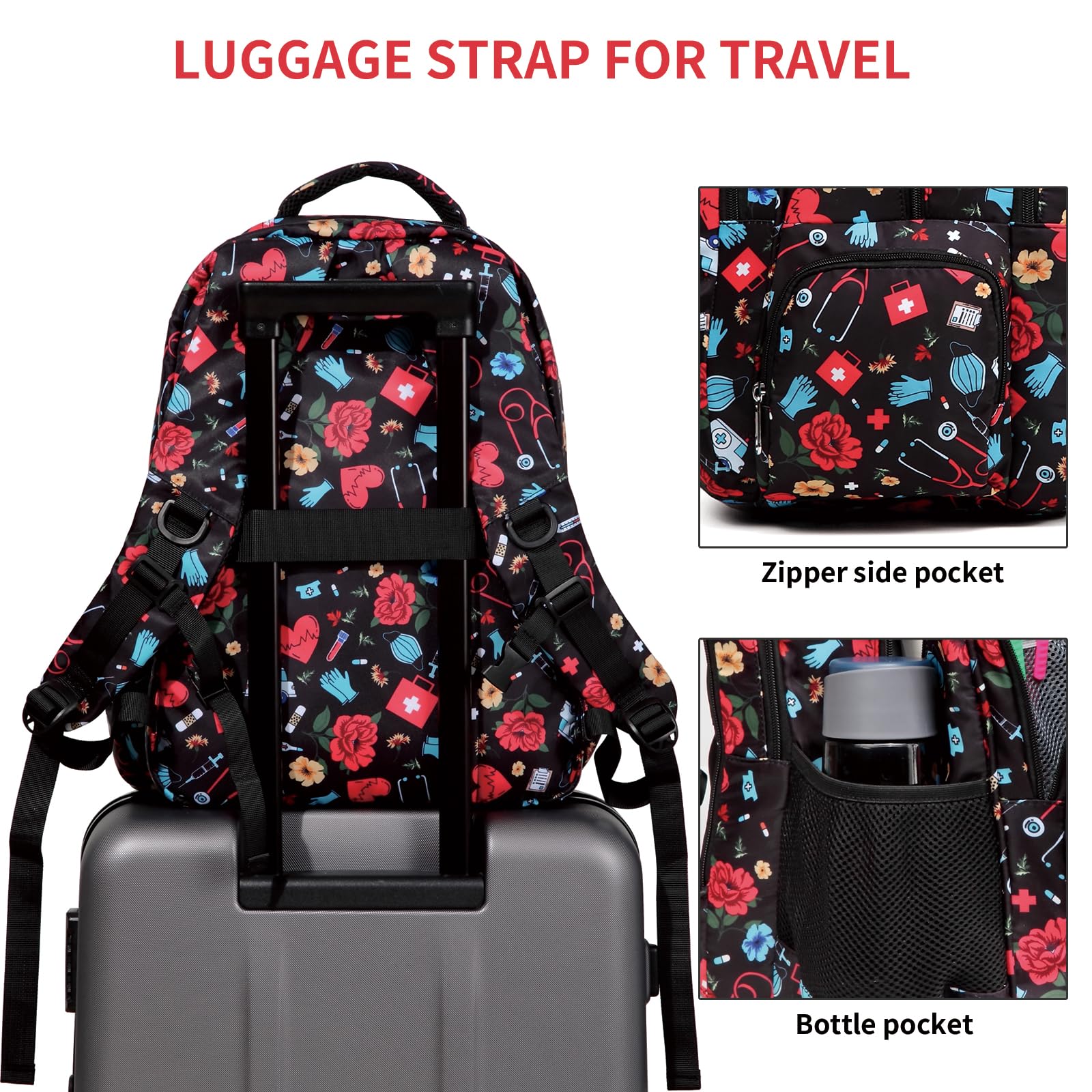 **Gatycallaty Nurse Backpack for Women - Waterproof Laptop Work Bag for College, Nursing Assistant, CNA, CMA - Durable Hospital & Commuter Essentials - Perfect Gift for Nurses & Healthcare Professionals (Great for Clinicals, Travel & Daily Use)**