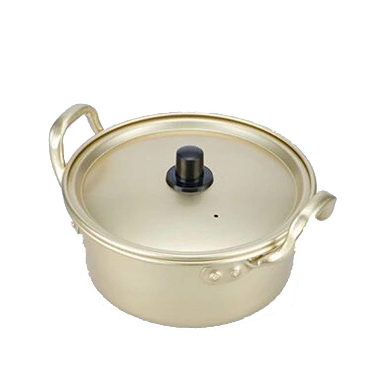 Multifunctional Korean Ramen Soup Pot with Lid - Aluminum Alloy Cooking Bowl for Noodles, Soup & Sauce (14cm Deep) - Perfect for Home Kitchen, Camping & Dorm Cooking