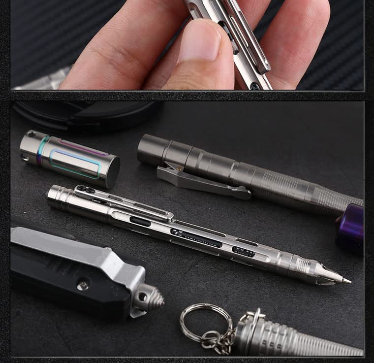 Premium Titanium Alloy EDC Pen & Pencil Set - Automatic Dual Function Writing Tool for Outdoor Camping, Survival Gear, Tactical Use & Everyday Carry Pocket Tool - Perfect for Hiking, Travel, Office & Emergency Situations