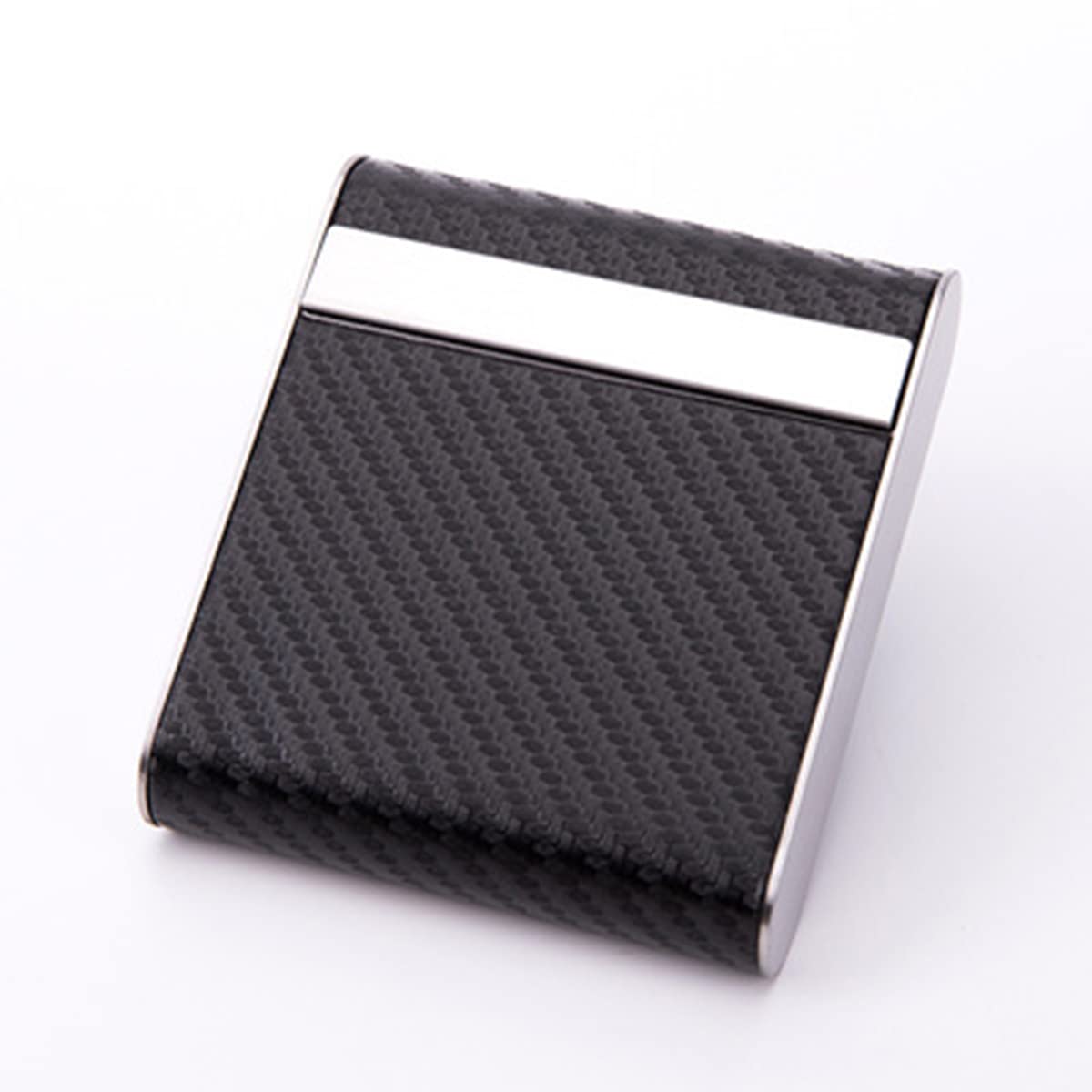 Premium Stainless Steel Cigarette Case with Carbon Fiber Design - Magnetic Flip Top for Regular Size Cigarettes - Personalized Gift for Smokers - Perfect for Travel, Outdoor Activities and Daily Use