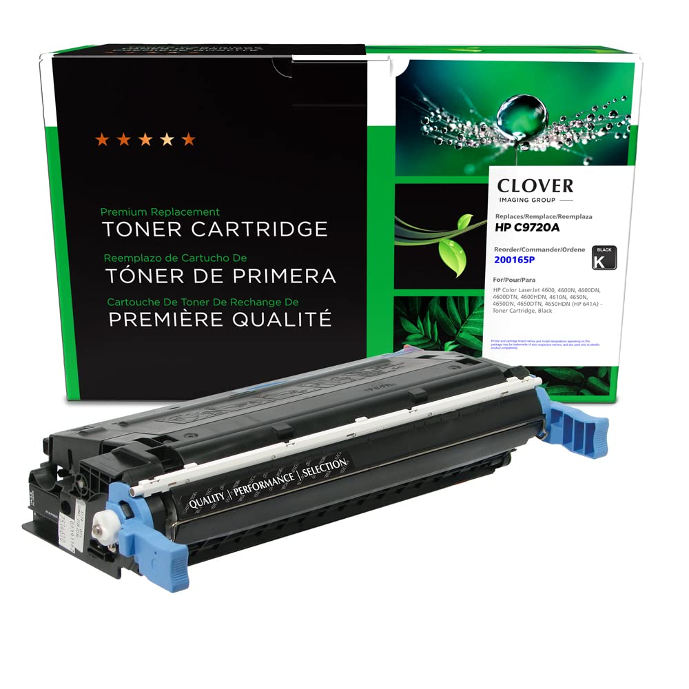 High-Quality Clover Remanufactured Toner Cartridge Replacement for HP C9720A (HP 641A) - Black | Compatible with HP Printers | Perfect for Home & Office Printing Needs