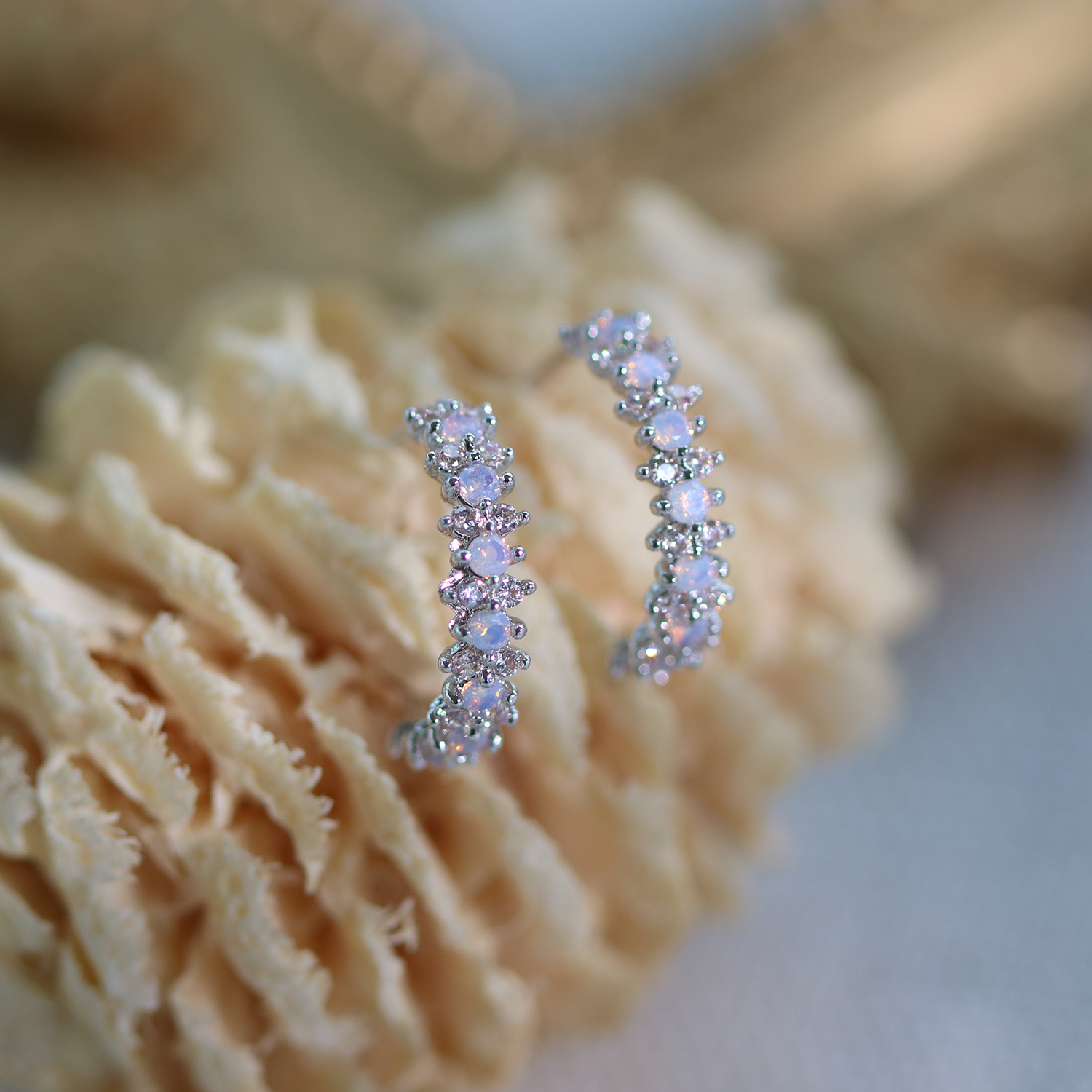 Snowflake Semi Hoop Earrings - Dainty Winter Jewelry for Women, Sterling Silver Christmas Gift for Her | Perfect for Holiday Parties & Festive Occasions