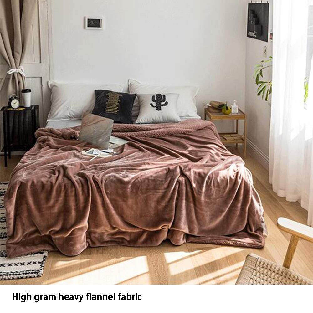 Super Soft Plush Blanket - 200x230cm Luxurious & Washable Fleece Throw - Cozy Bed Warm Blanket Gift for Home, Sofa, Office & Travel - Perfect for Winter Nights, Camping & Relaxation (Color D)