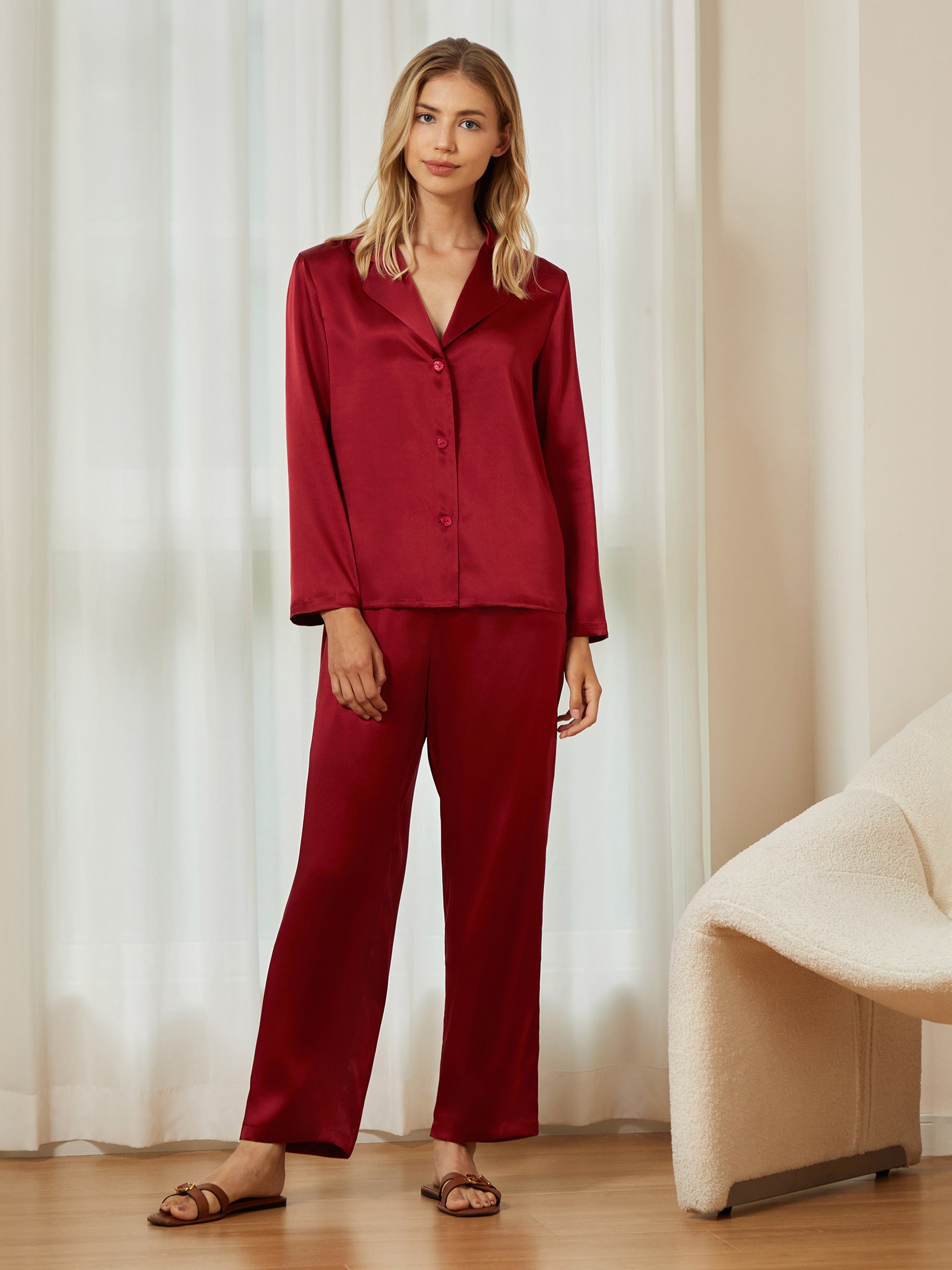 Yves Classic Silk Pajama Top for Women - Luxury 100% Mulberry Silk Sleepwear - Elegant Loungewear for Bedtime & Relaxation