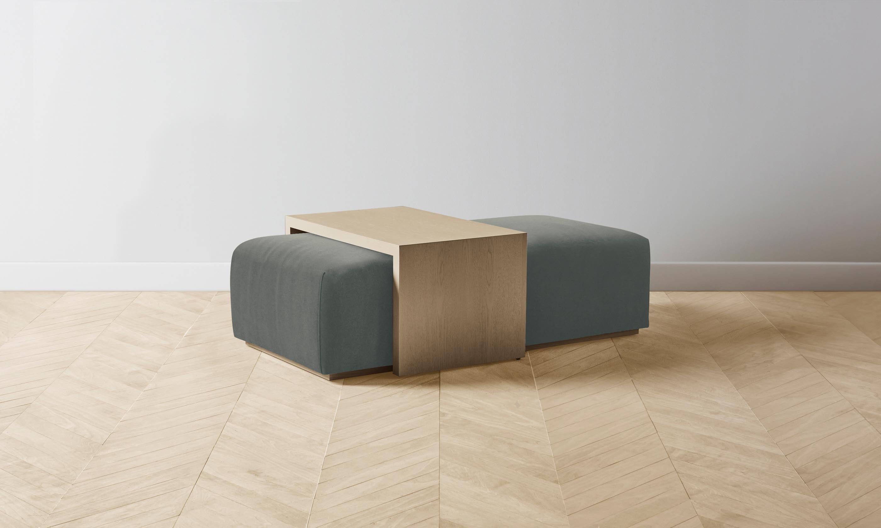 The Bowery Ottoman - Luxurious Mohair Fog Upholstery for Living Room, Bedroom & Office - Stylish Comfort & Elegant Seating Solution