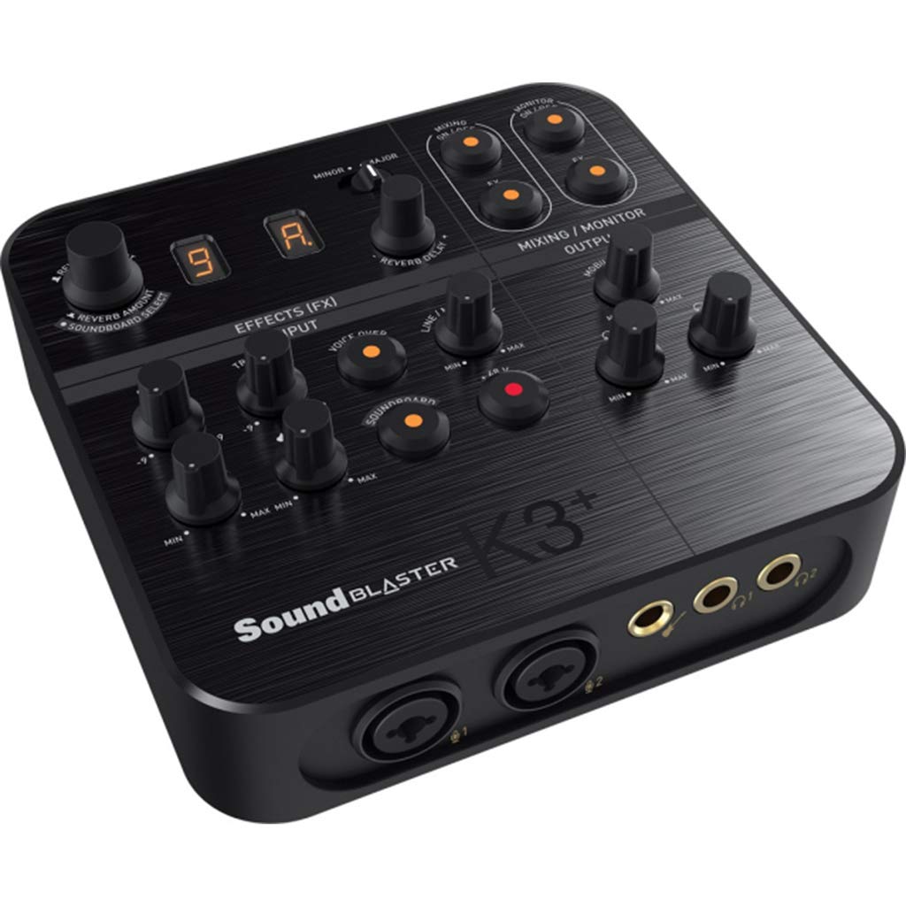 Sound Blaster K3+ USB Audio Interface Mixer for Streaming & Recording - Professional Sound Card with Built-in Effects for Podcasting, Gaming & Music Production