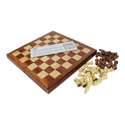 Premium Classic Wooden Chess Set with 12x12 Travel-Friendly Folding Board - Perfect for Home, Office, and Outdoor Games