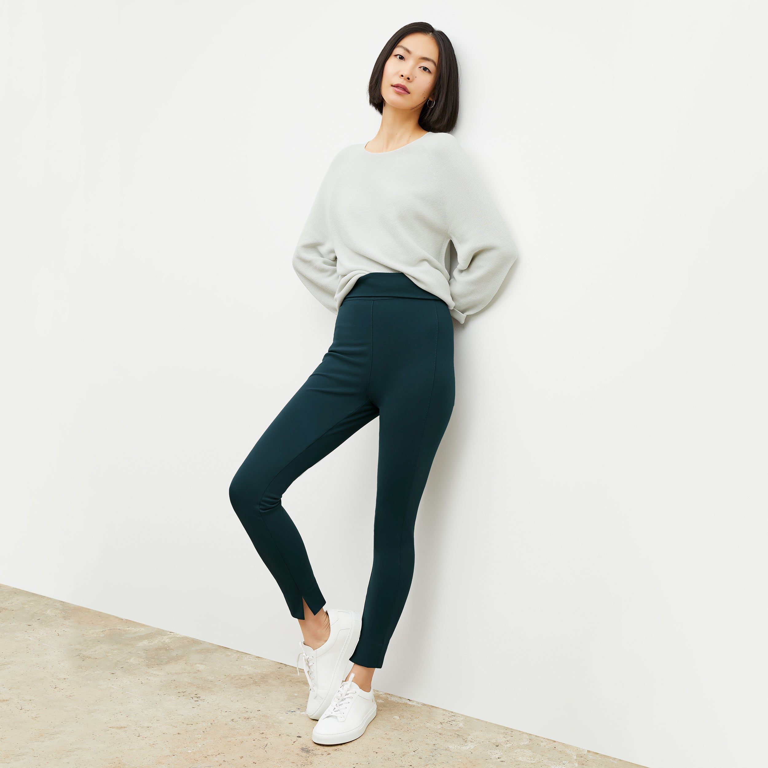 Stella Leggings - Washable Ponte Pants for Women | Comfortable & Stretchy Deep Sea Blue | Perfect for Yoga, Workout & Casual Wear