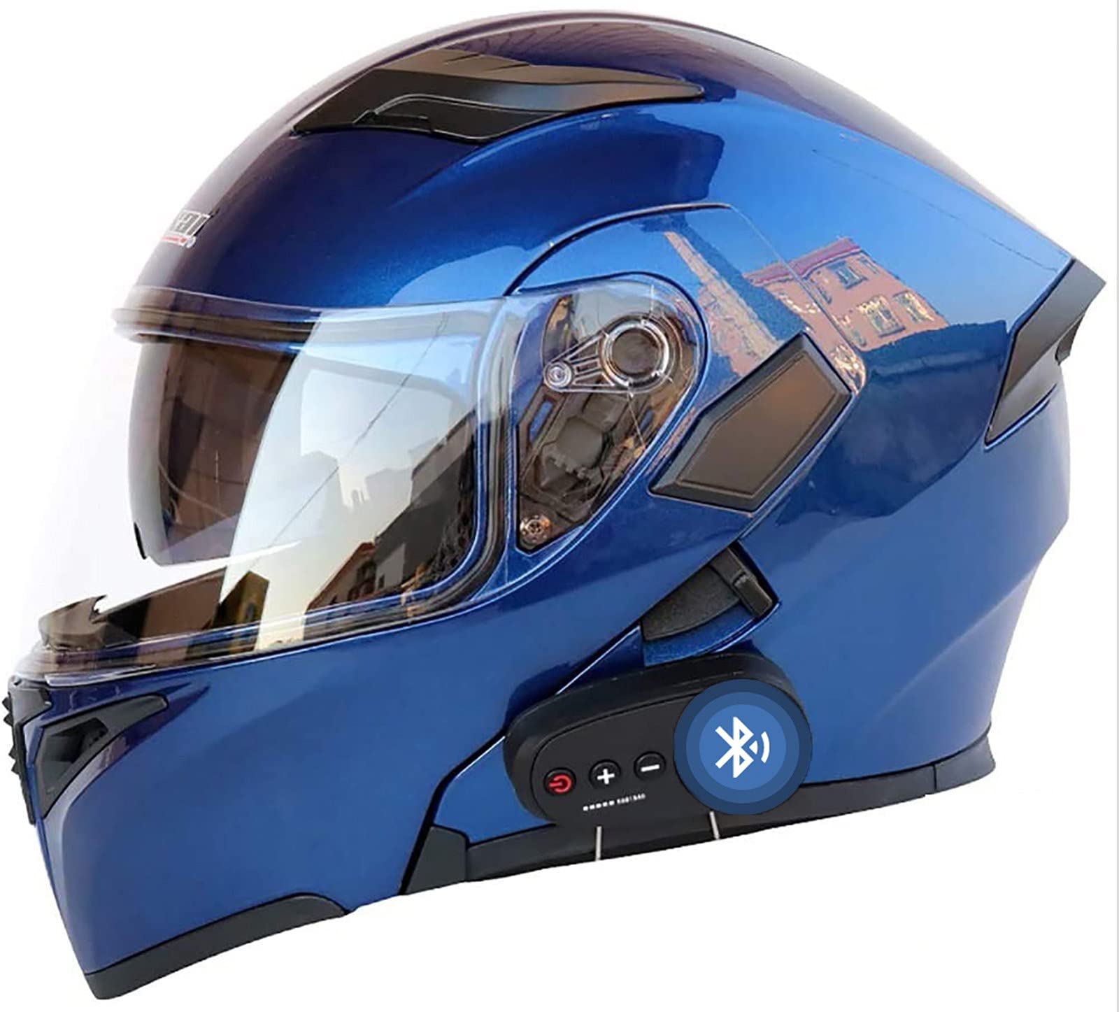 Bluetooth Flip Up Motorbike Helmet for Men & Women - DOT/ECE Certified Modular Full Face Motorcycle Helmet with Winter Protection - Ideal for Street Riding, Cross-Country & Scooter Adventures