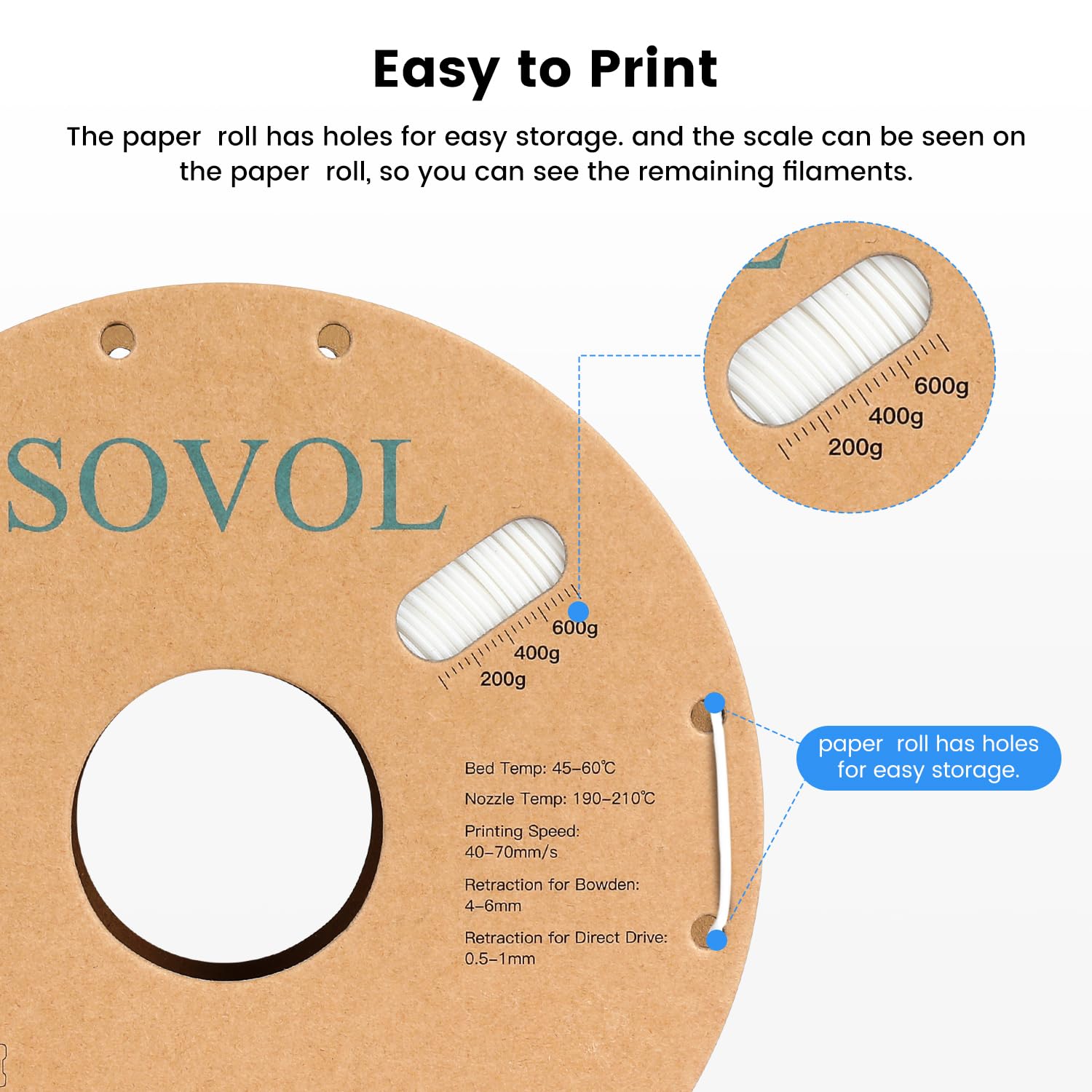 Sovol PLA 3D Printer Filament 2kg (4.4 lbs) Spool - High Precision 1.75mm Filament with +/- 0.03mm Dimensional Accuracy - Black & White Bundle for Smooth 3D Printing - Perfect for DIY Projects, Prototyping, and Home 3D Printing