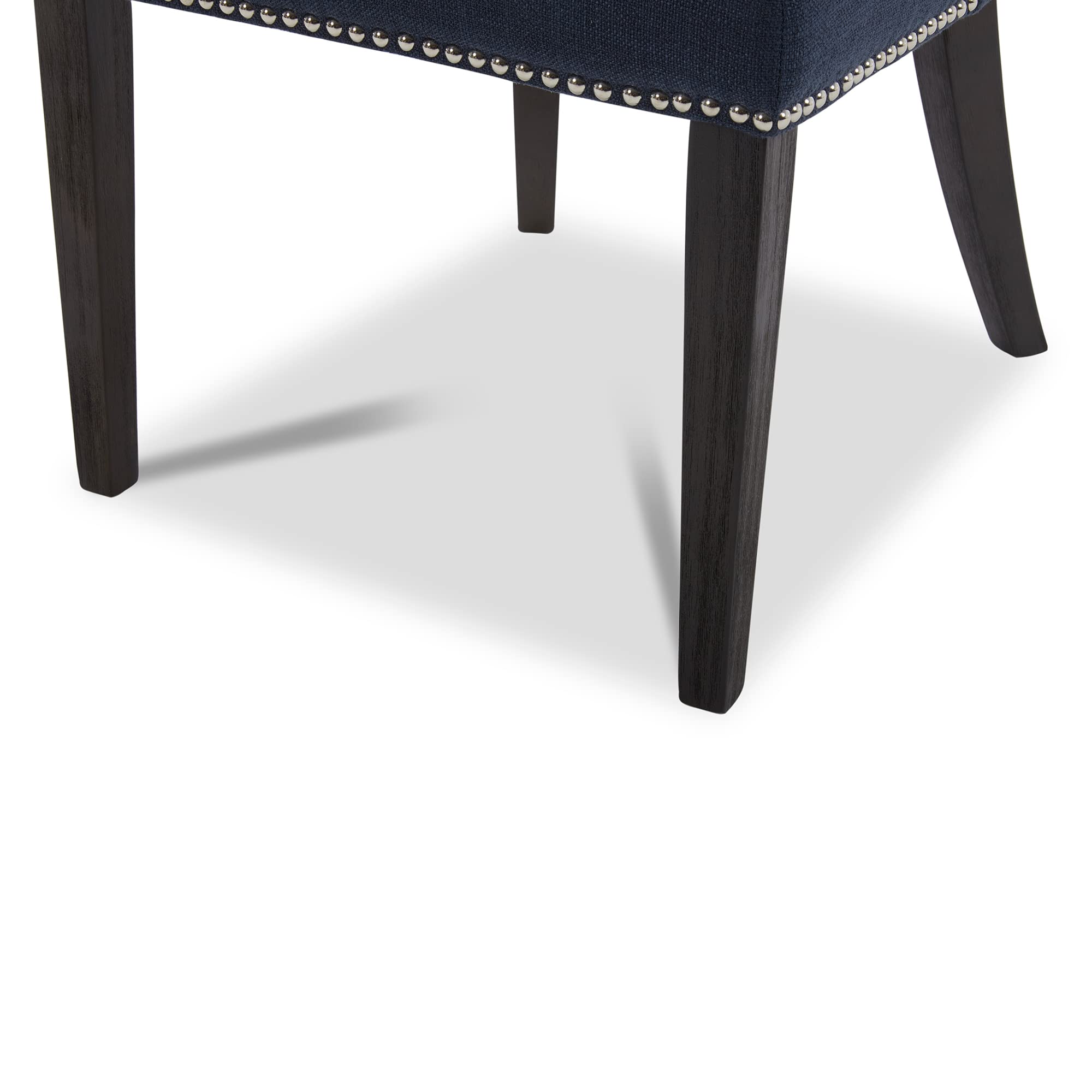 CHITA Farmhouse Dining Chairs Set of 2 - Upholstered High Back Fabric Chairs with Nailhead Trim, Insignia Blue - Perfect for Kitchen, Dining Room, Breakfast Nook & Farmhouse Decor