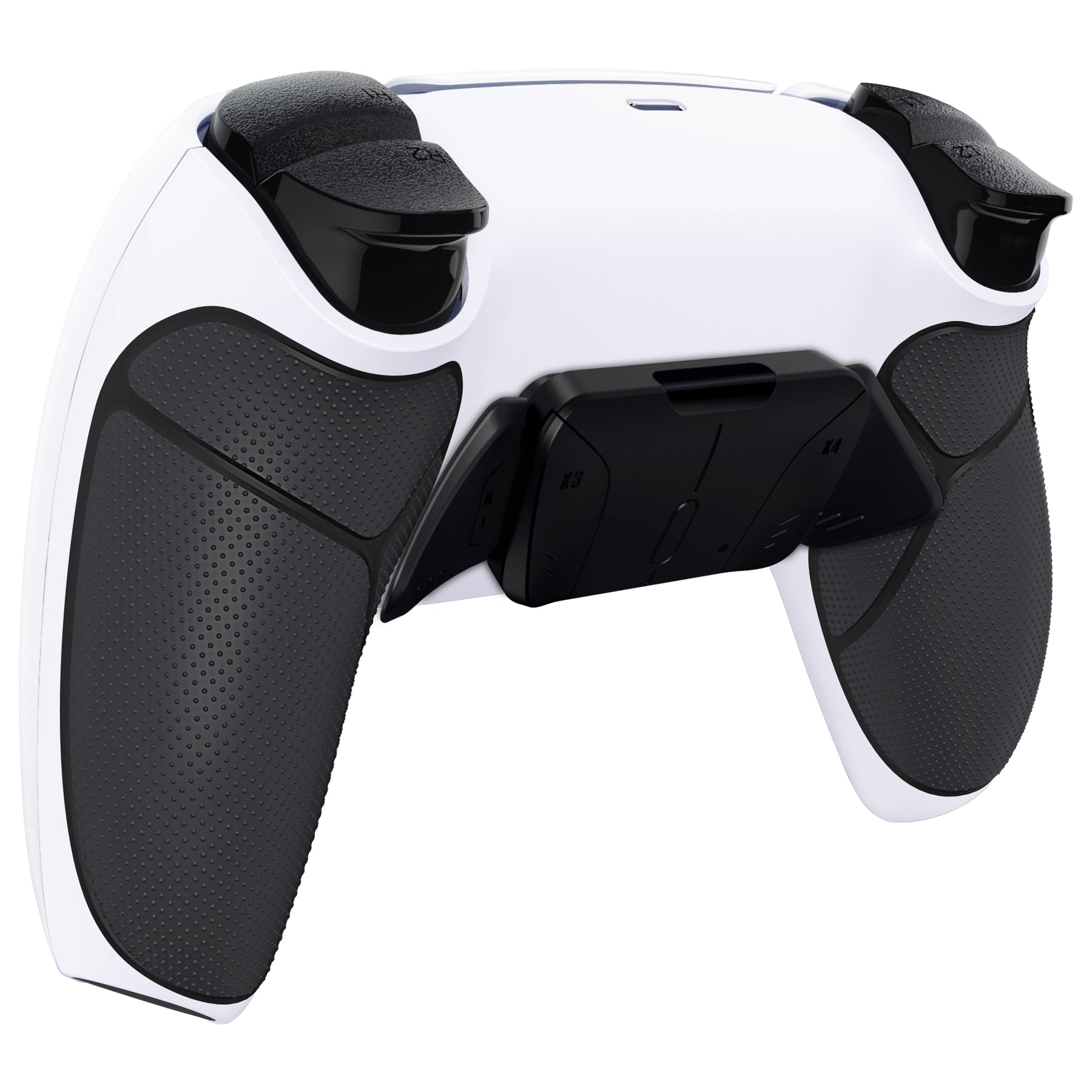 eXtremeRate Remappable RISE4 Remap Kit for PS5 Controller BDM-010/020 - Rubberized Black Grip with Black Back Paddles - Enhance Gaming Performance for FPS, Racing & Competitive Play
