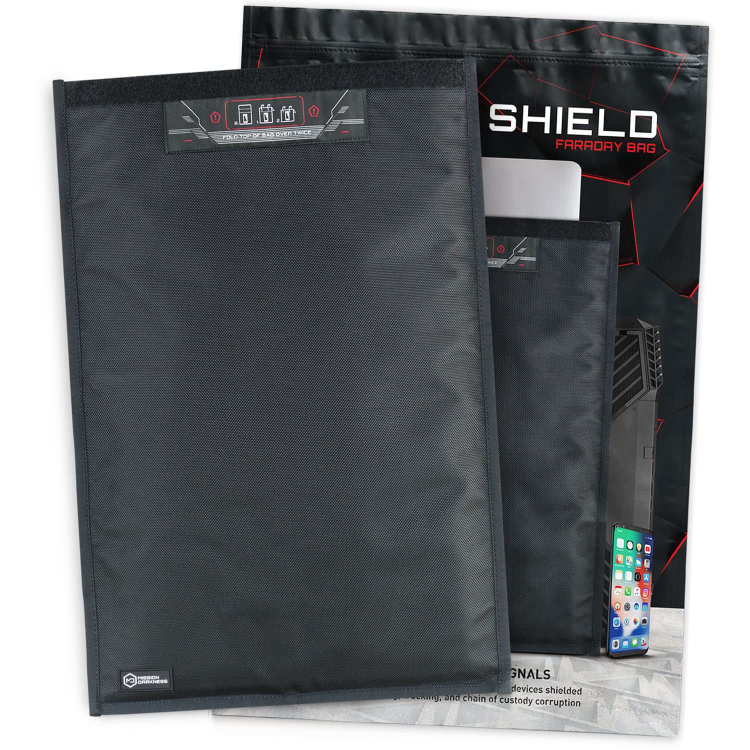 Mission Darkness Faraday Bag for Laptops - EMP Protection, Anti-Hacking & Anti-Tracking, Military-Grade Shielding for Law Enforcement, Privacy & Data Security - Perfect for Travel, Executive Protection & Secure Device Storage