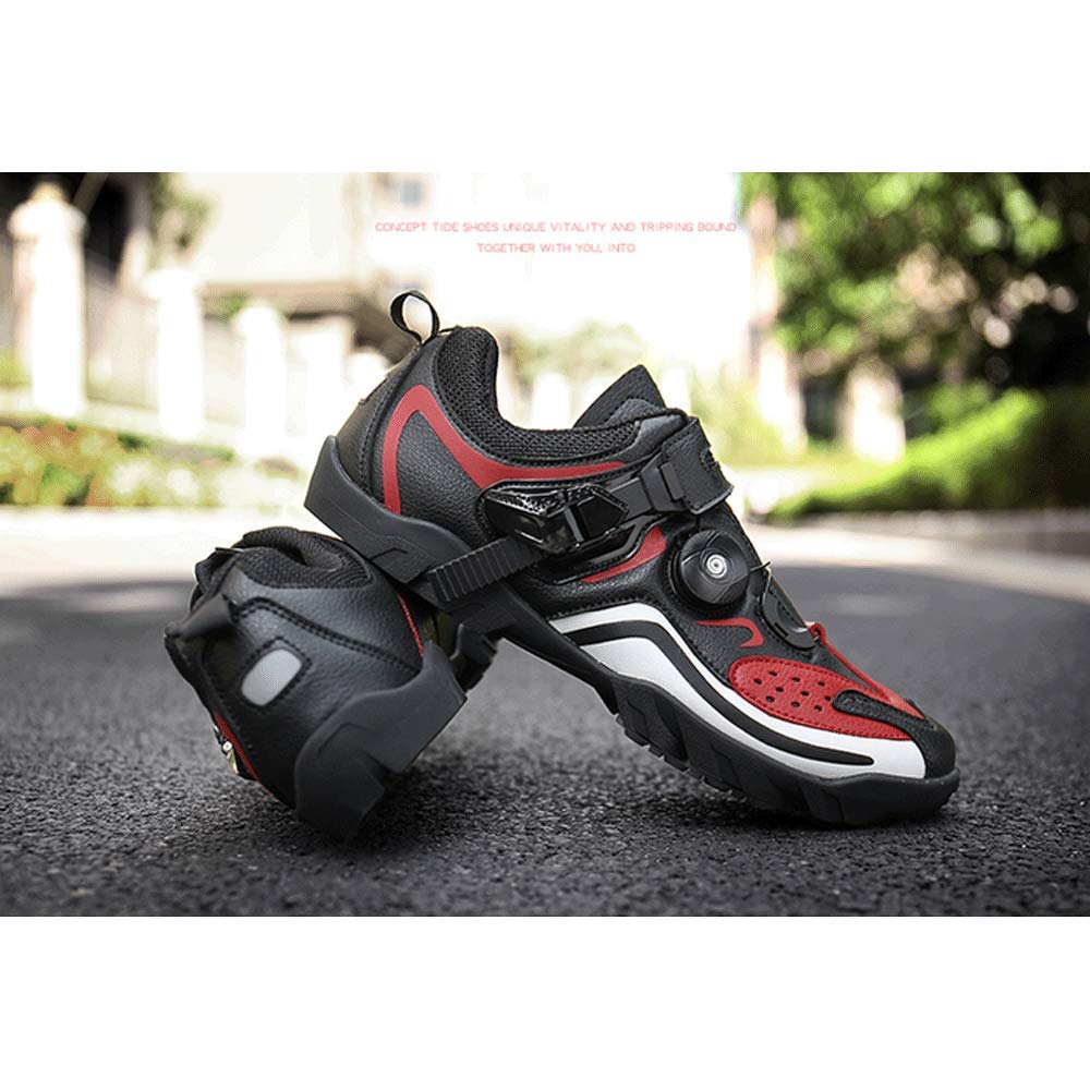 FACAI Men's Road & Mountain Bike Cycling Shoes - Triathlon Racing Sneakers for MTB & Road Biking - Red Size 39 - Perfect for Training, Racing & Outdoor Cycling Adventures