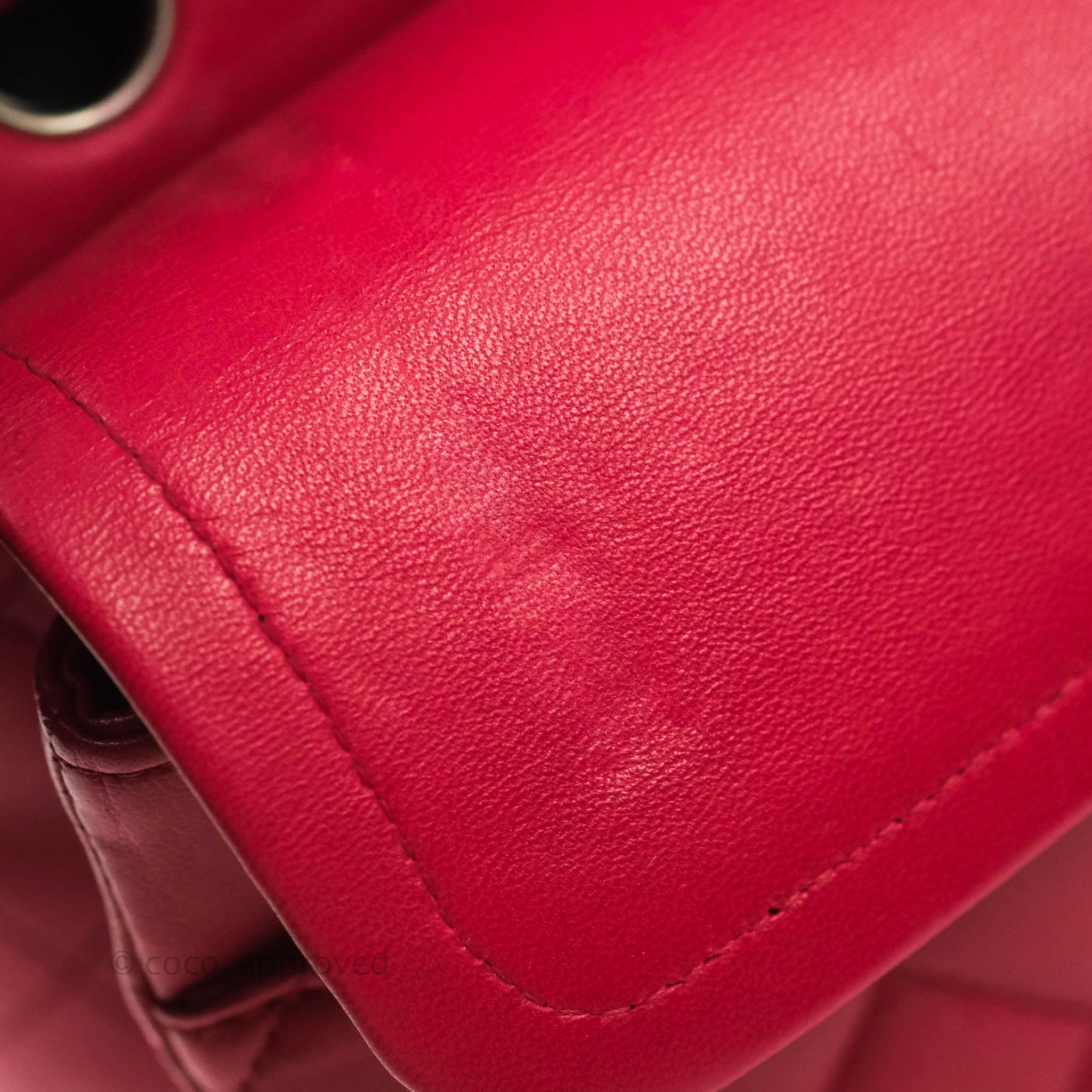 Chanel Classic Medium Double Flap Bag - Red Lambskin Leather with Silver Hardware | Luxury Handbag for Women, Perfect for Parties & Evening Events