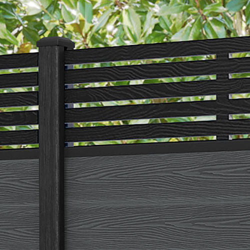 Classic Aspen Fence Panel - Dark Grey Composite Fencing with Durable Posts | Perfect for Backyard Privacy, Garden Borders & Property Security