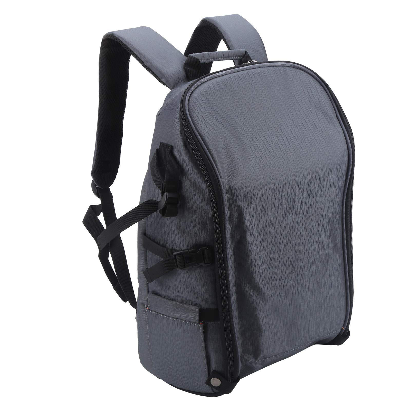 SALALIS Extra Large Waterproof Camera Backpack for DSLR, Drone & Laptop - Tripod Compatible with Headphone Hole (Gray Orange) - Perfect for Travel, Hiking & Outdoor Photography