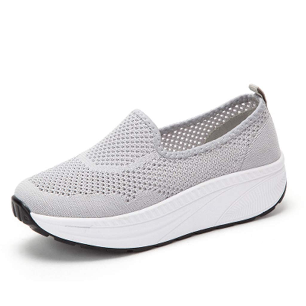 GIY Women's Mesh Slip-On Wedge Platform Sneakers - Lightweight Comfort Walking Shoes for Workout & Fitness | Perfect for Gym, Running, and Casual Wear