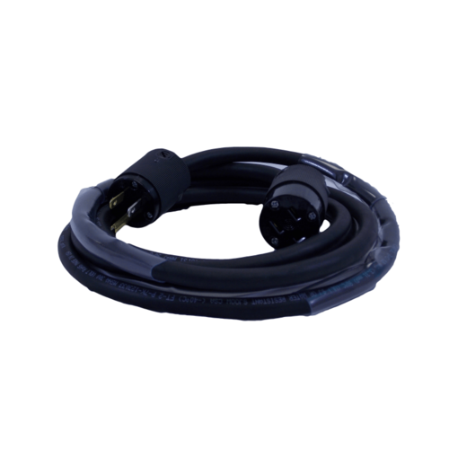 PowerTEK 15A 125V SJOOW 12AWG 3 Conductor Black Power Cord - Heavy Duty Extension Cable for Industrial Equipment, Power Tools, and Workshop Use