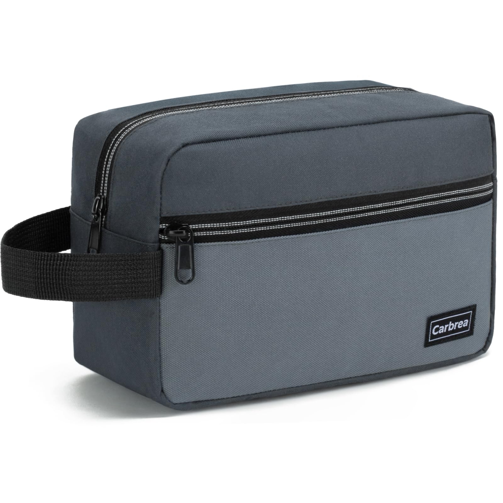 Travel Toiletry Bag for Men - Compact Waterproof Skincare & Grooming Organizer with Hanging Hook - Perfect for Business Trips, Gym, Camping & Vacation (Grey)