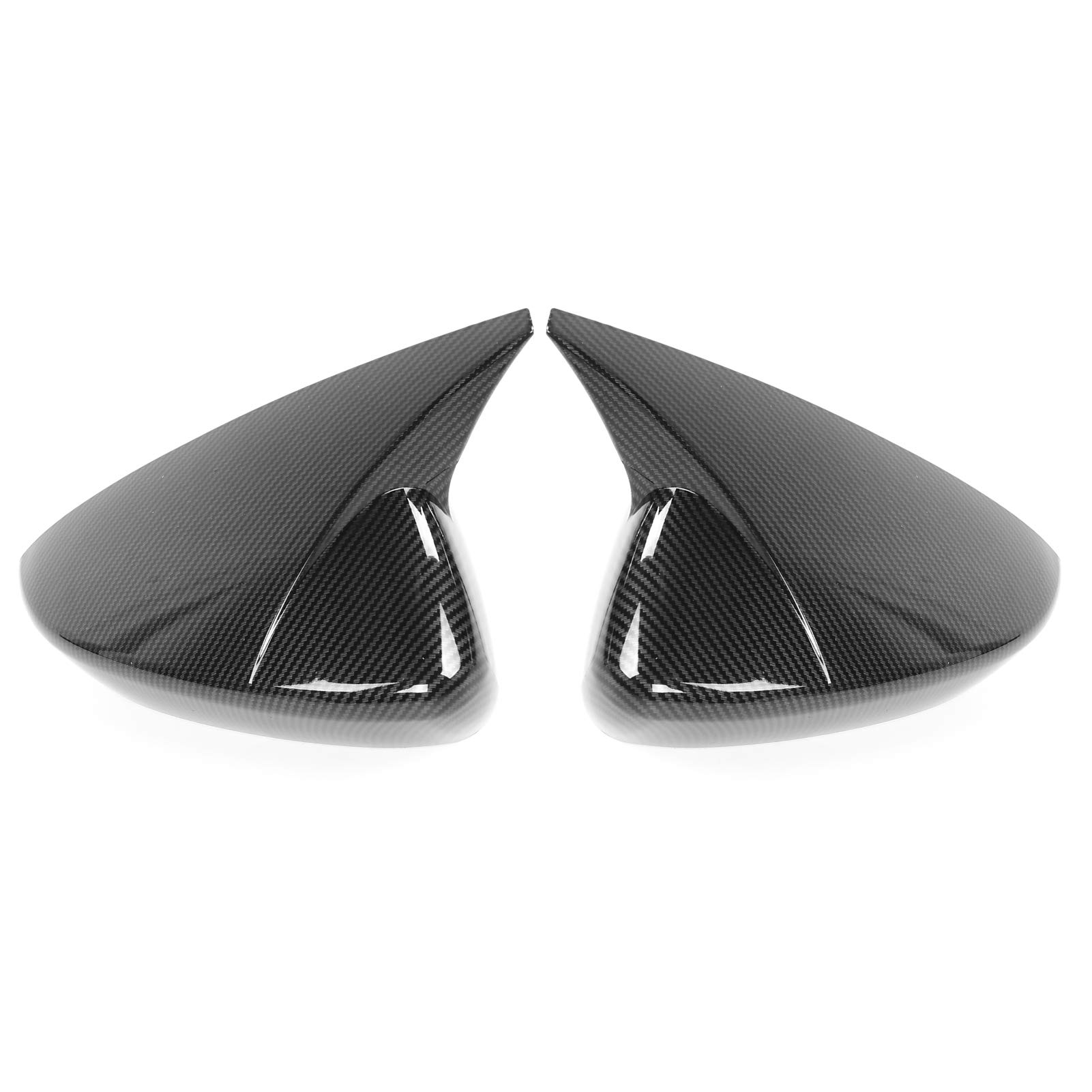 Horn Style Carbon Fiber Rearview Mirror Cover Cap Protector for Mazda 3 Axela 2020 - Side Mirror Housing Replacement (Perfect for Daily Driving & Car Customization)