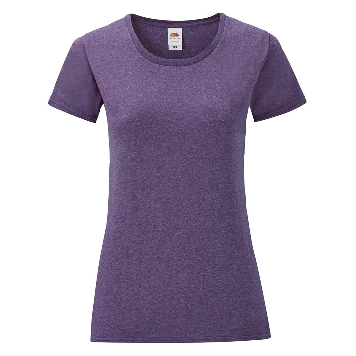 Fruit of the Loom Women's Classic Cotton T-Shirt - Heather Purple - Size S - Soft Comfort Fit for Casual Wear, Lounge & Everyday Outfits