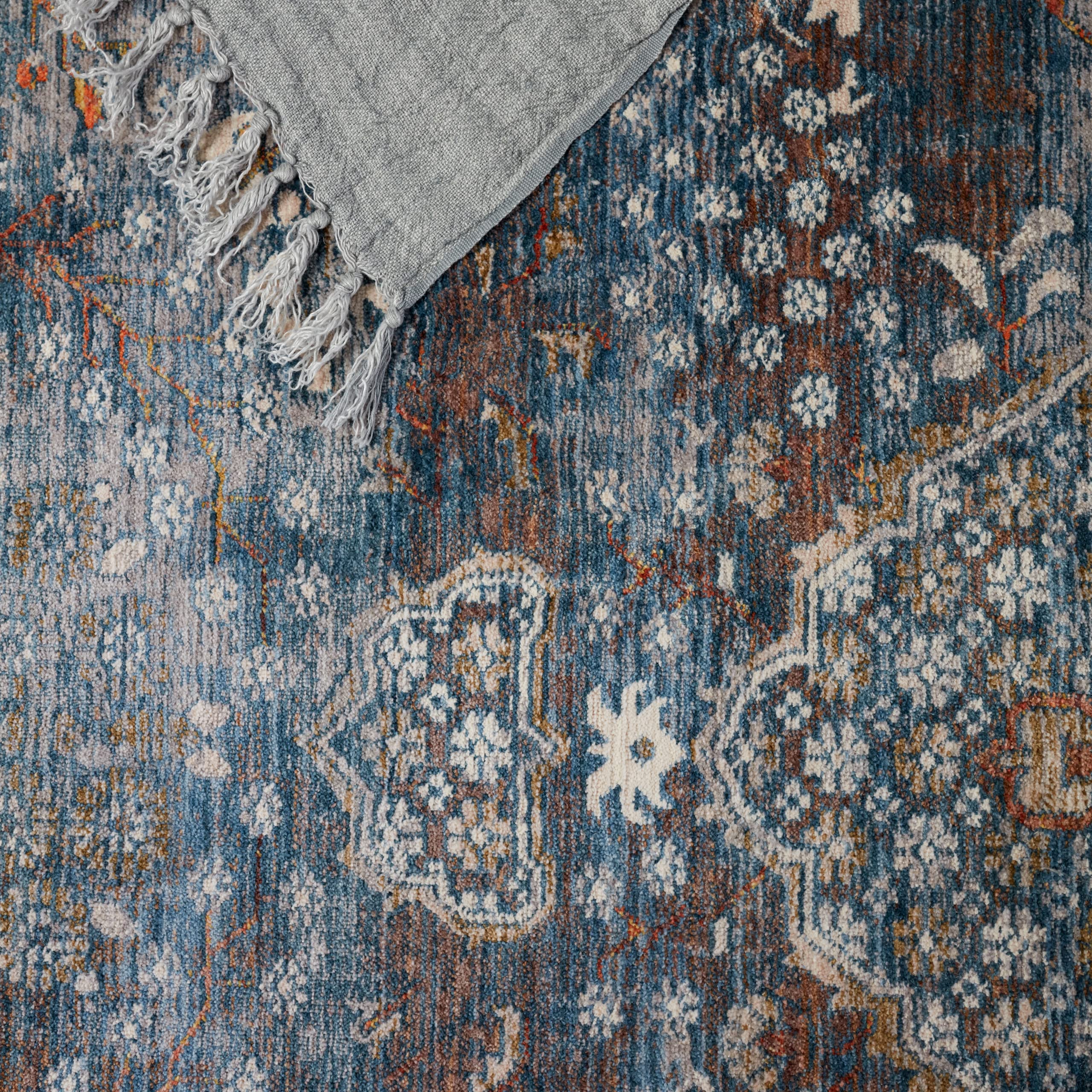 Jaipur Living Washable Soft 8x10 Large Area Rug - Boho Chic Blue and Gray - Perfect for Living Room, Bedroom & Home Decor