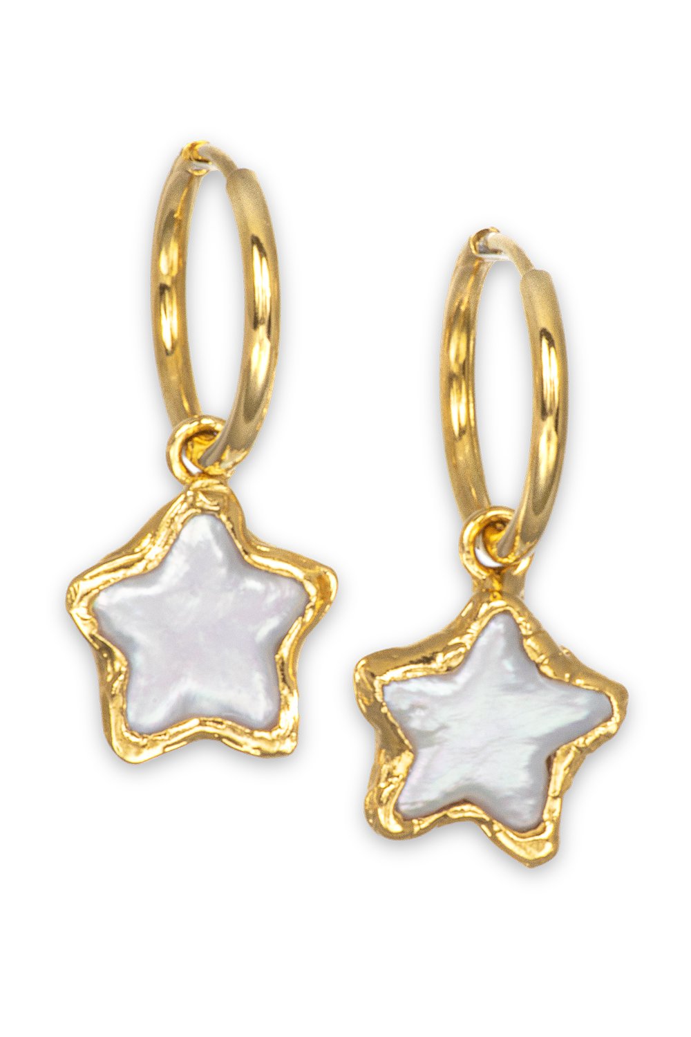 Gold Pearl Star Hoop Earrings for Women - Elegant & Trendy Jewelry for Parties, Weddings & Everyday Wear